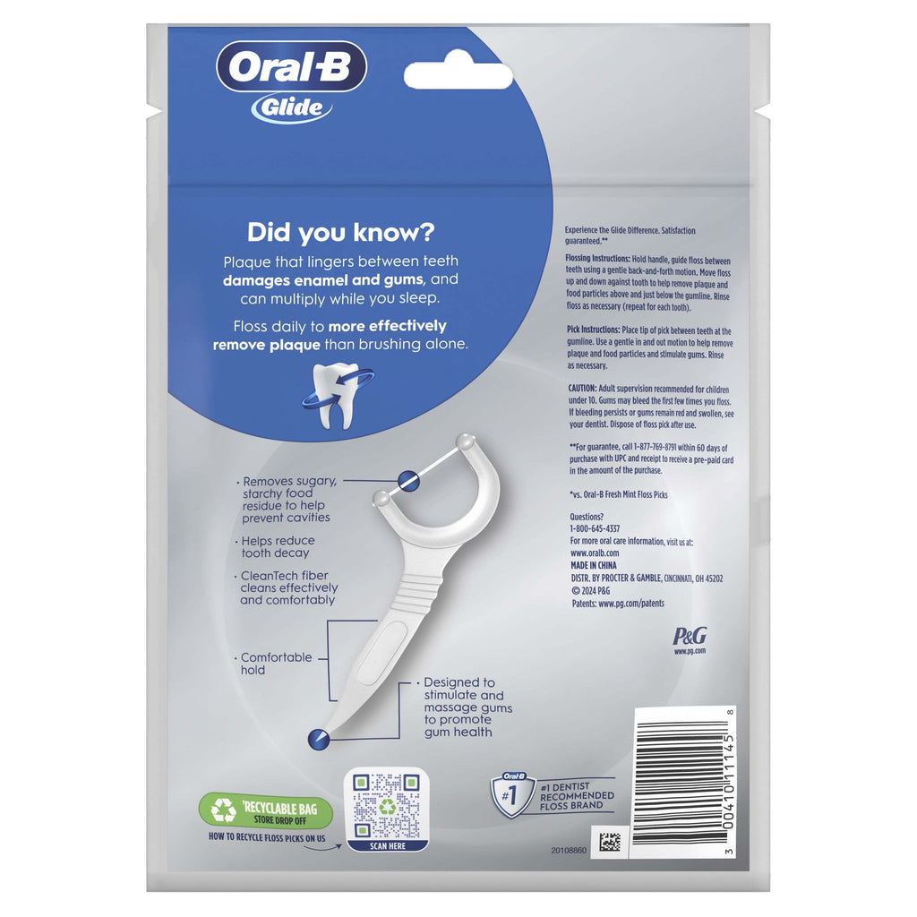 Glide Cavity Protection Dental Floss Picks, Helps Prevent Cavities, 75 Count