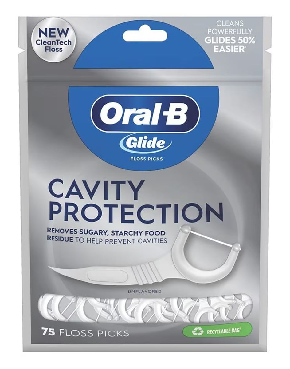 Glide Floss Picks Cavity Protection 75 Count (Pack of 3)