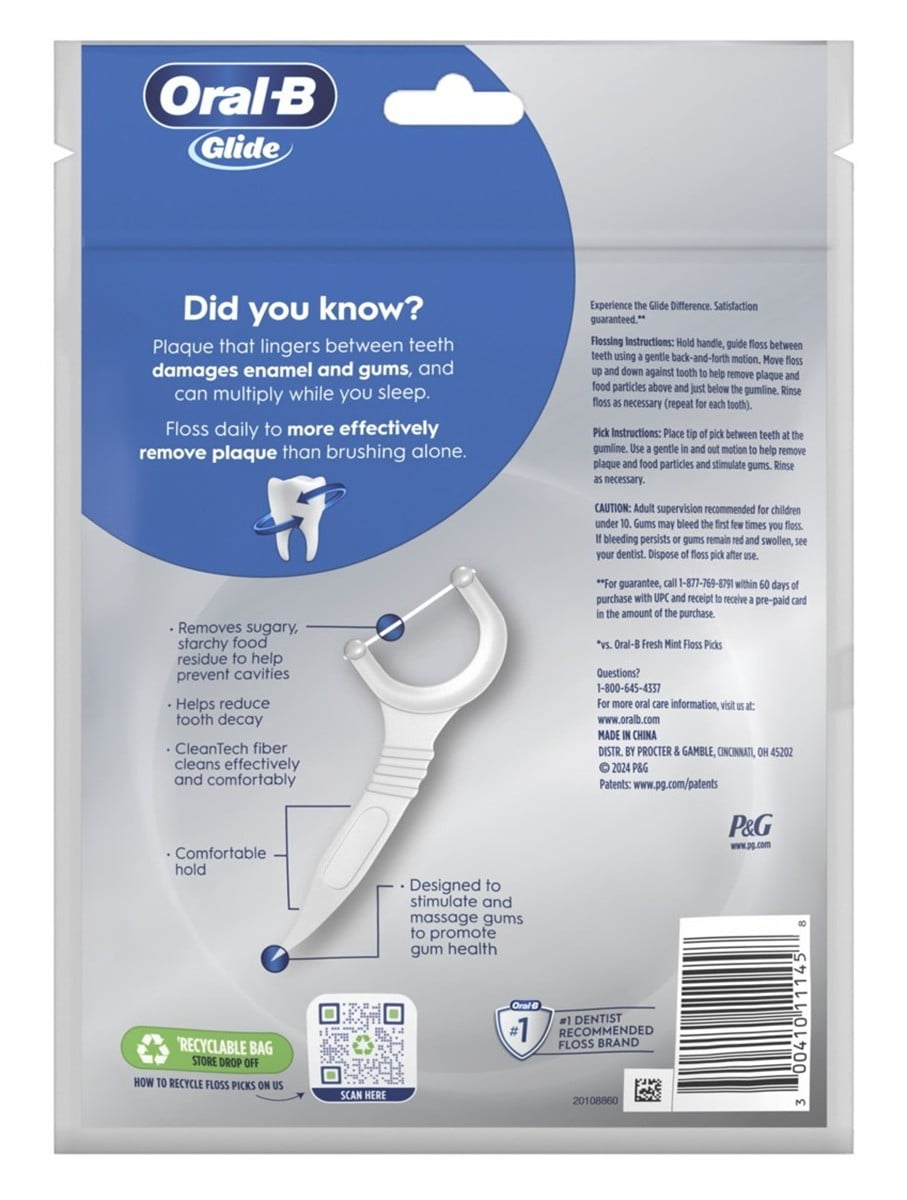 Glide Floss Picks Cavity Protection 75 Count (Pack of 3)