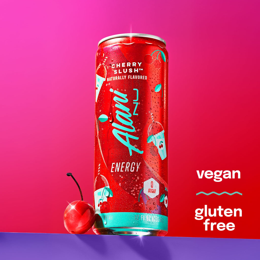 Sugar Free Energy Drink, Cherry Slush, 12 fl oz, 6 Pack, Cans, 200mg Caffeine