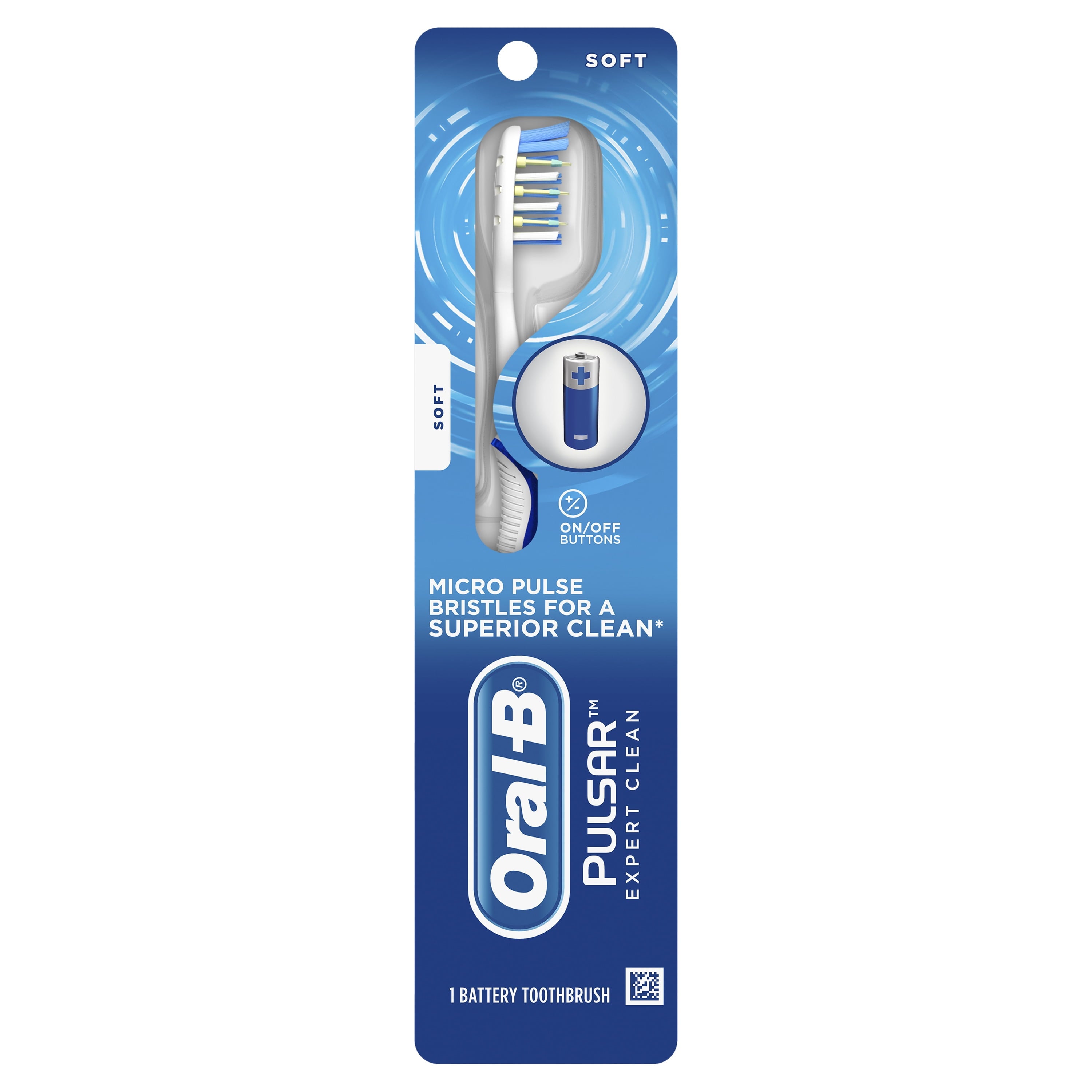 expert clean battery powered toothbrush, soft, 1 count
