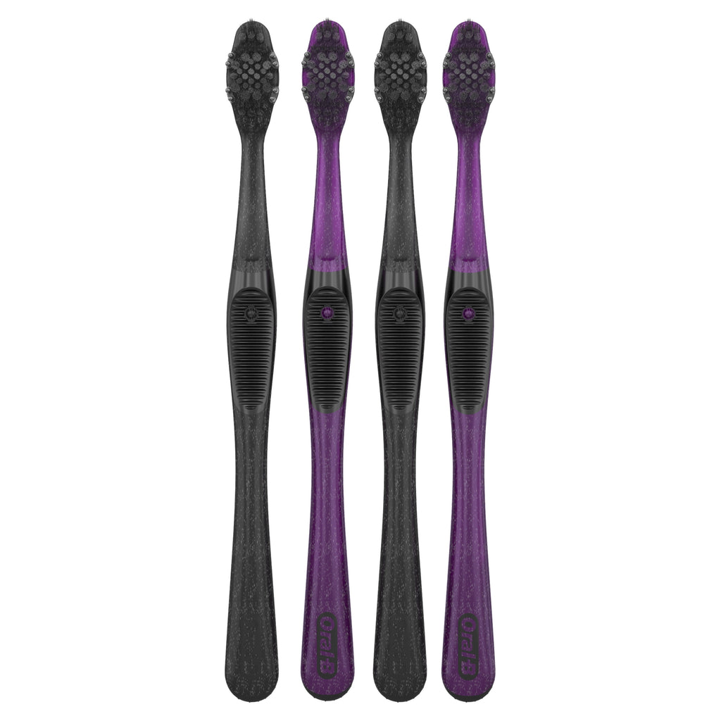 Charcoal Toothbrush, Soft, 4 Count
