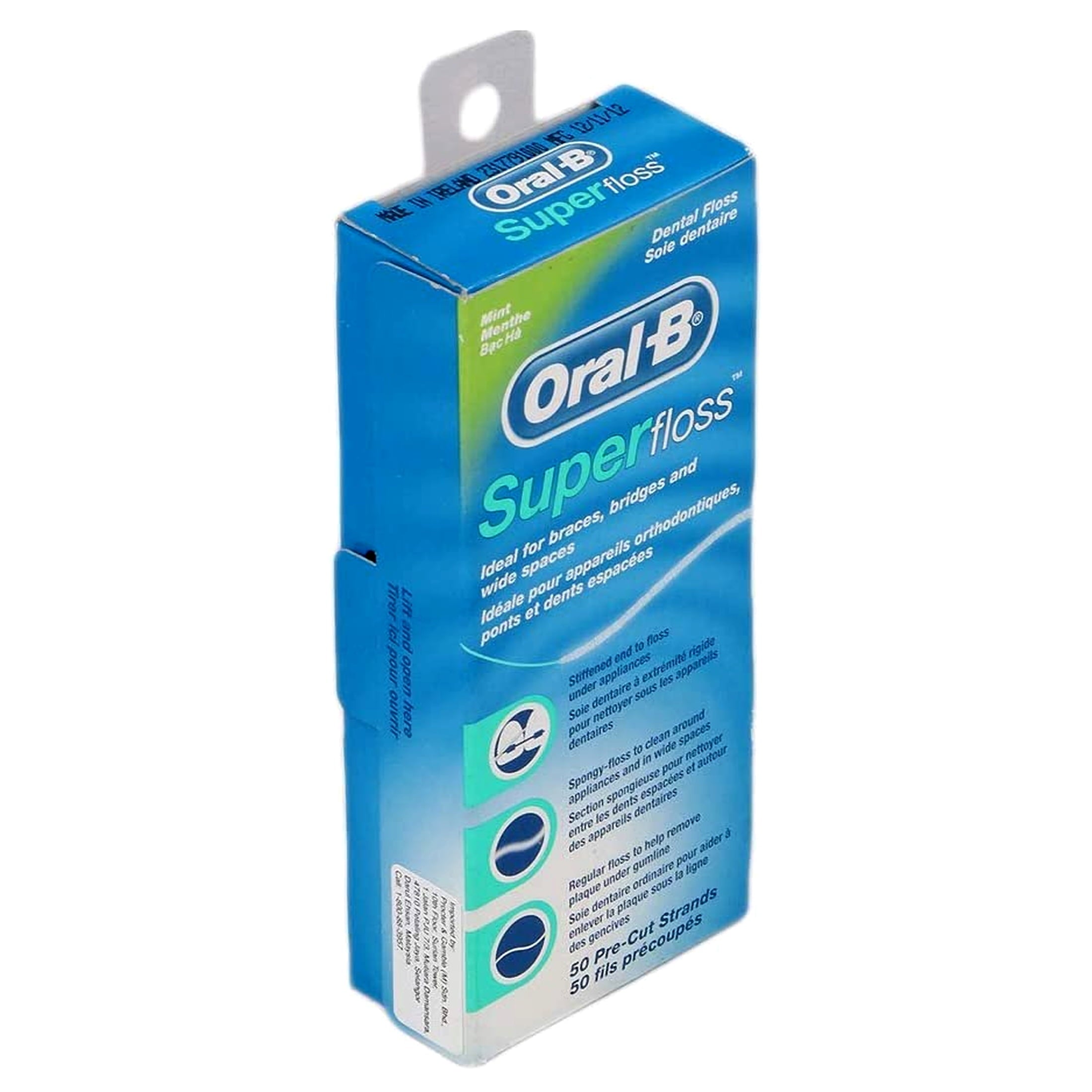 Super Floss Mint.... Dental Floss for.. Braces.. Bridges -.. 50 Strips.. (Pack.. of 6)
