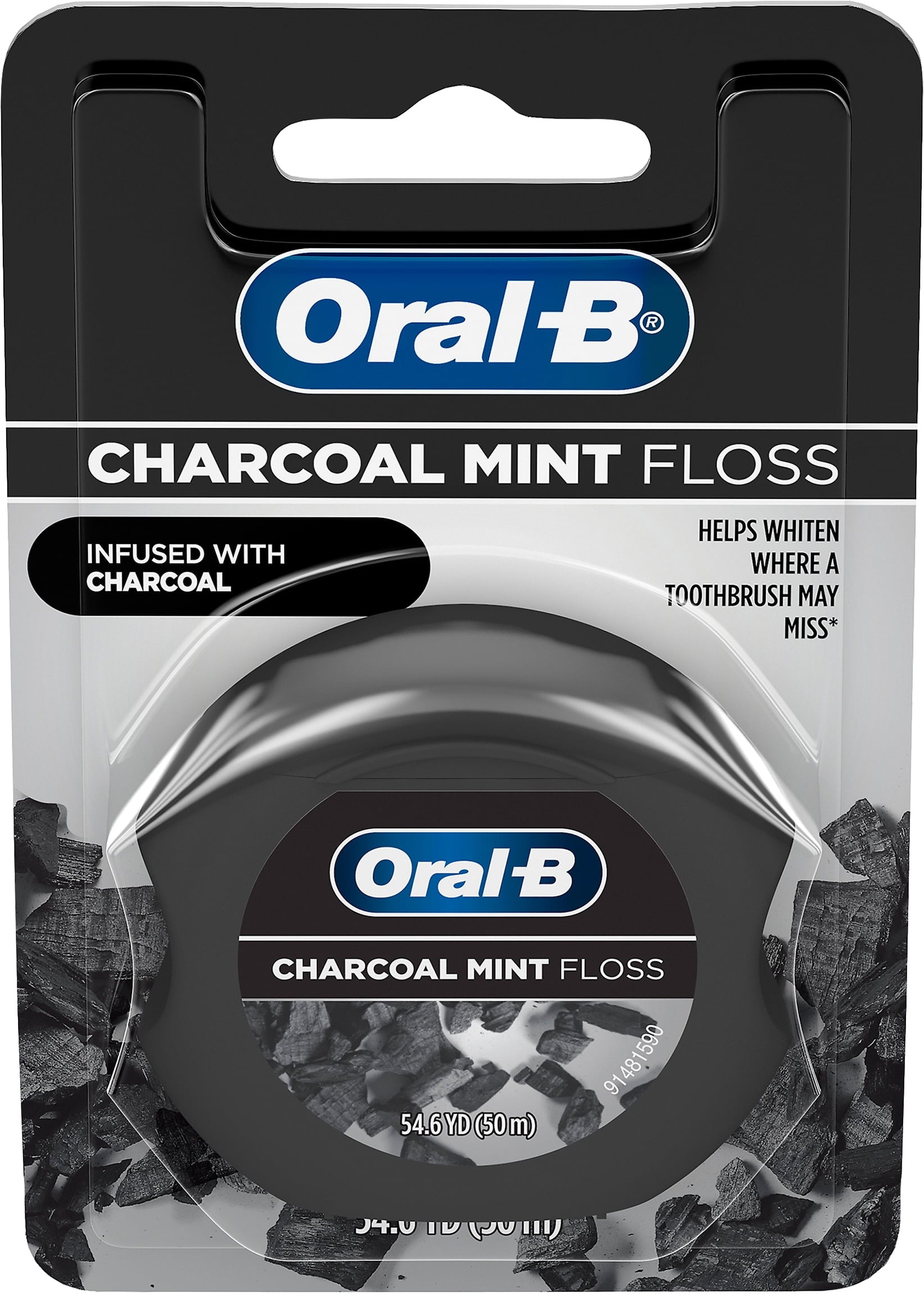 Charcoal Mint Dental Floss, Cavity Defense, Waxed, 50m