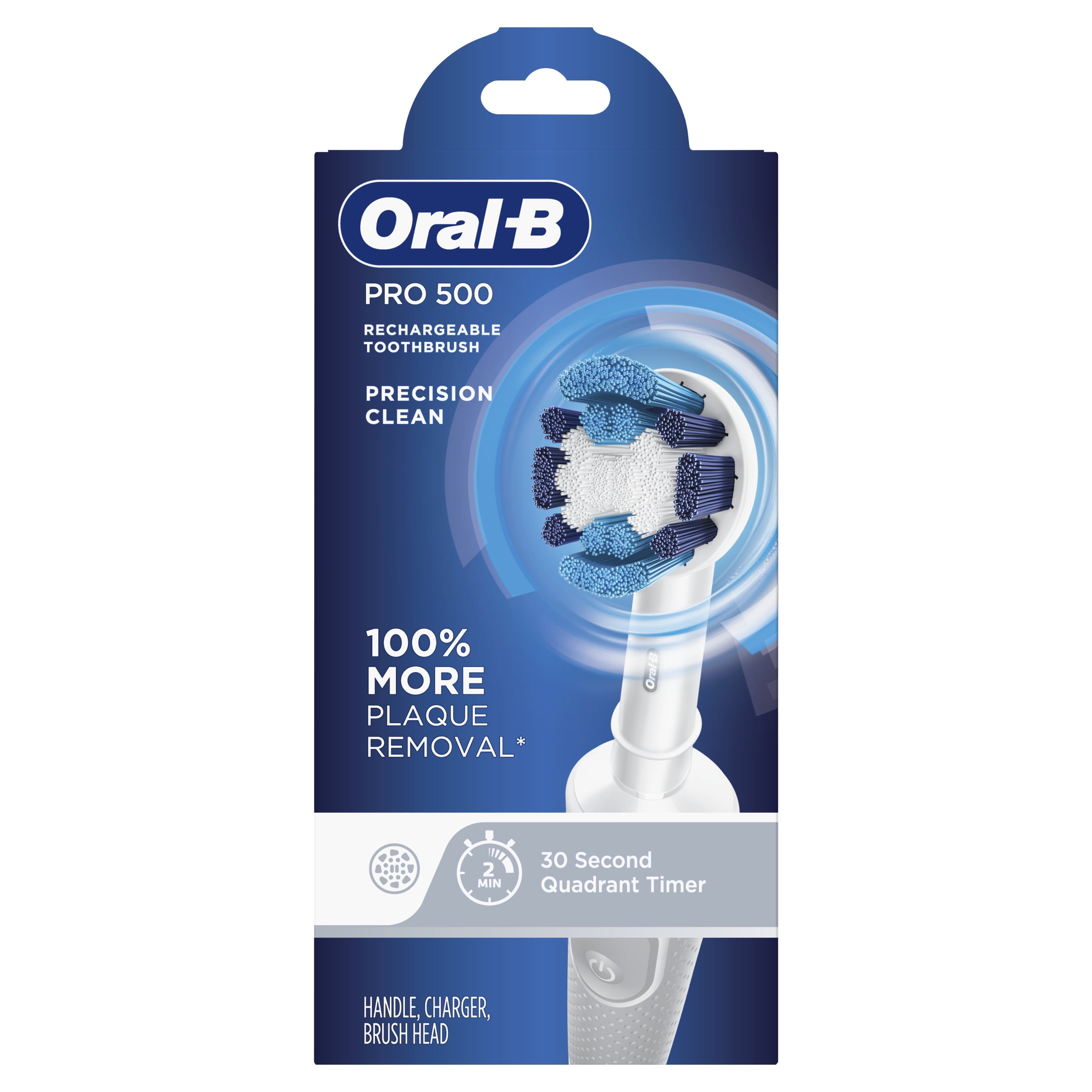 Pro 500 Precision Clean Electric Rechargeable Toothbrush, 1 Ct, White