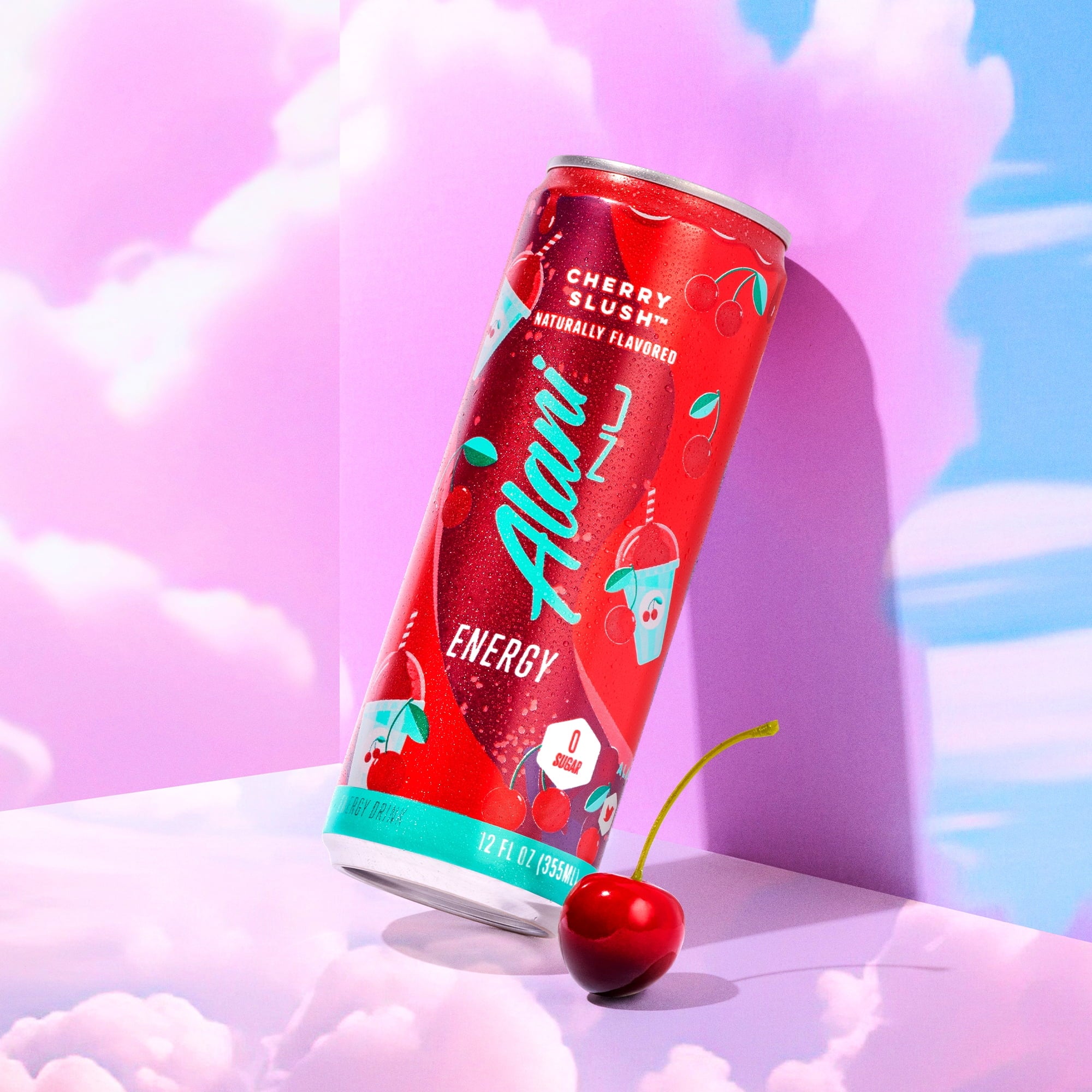 Sugar Free Energy Drink, Cherry Slush, 12 fl oz, 12 Pack, Cans, 200mg Caffeine