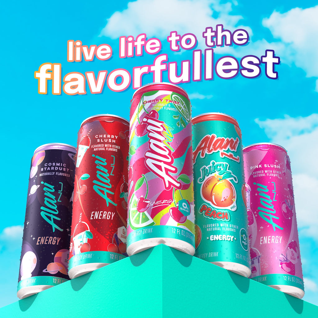 Sugar Free Energy Drink, Variety Pack, Pink Slush, Orange Kiss, Cherry Twist, 12 fl oz, 12 Pack, Cans, 200mg Caffeine