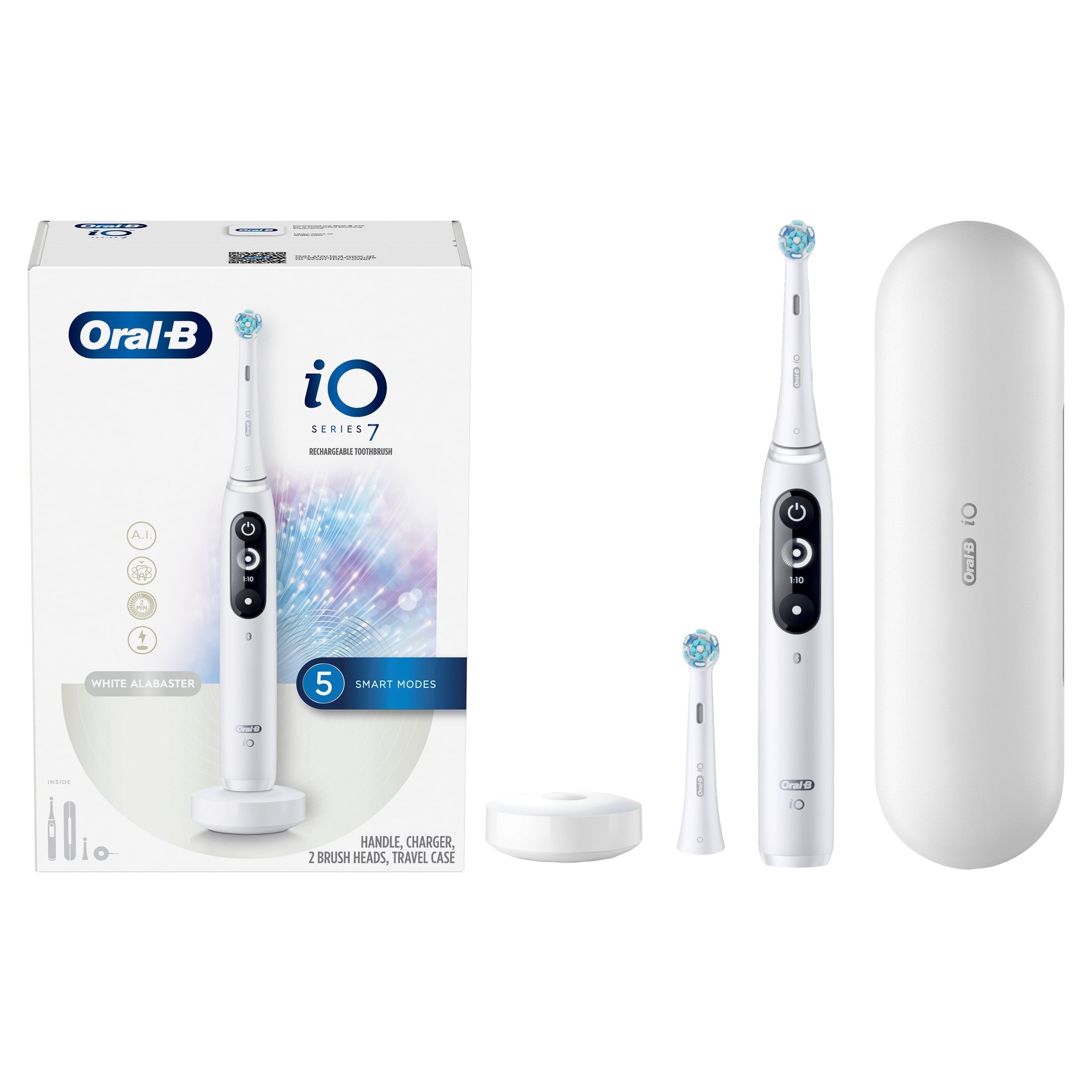 iO Series 7 Electric Toothbrush with 2 Brush Heads, White Alabster