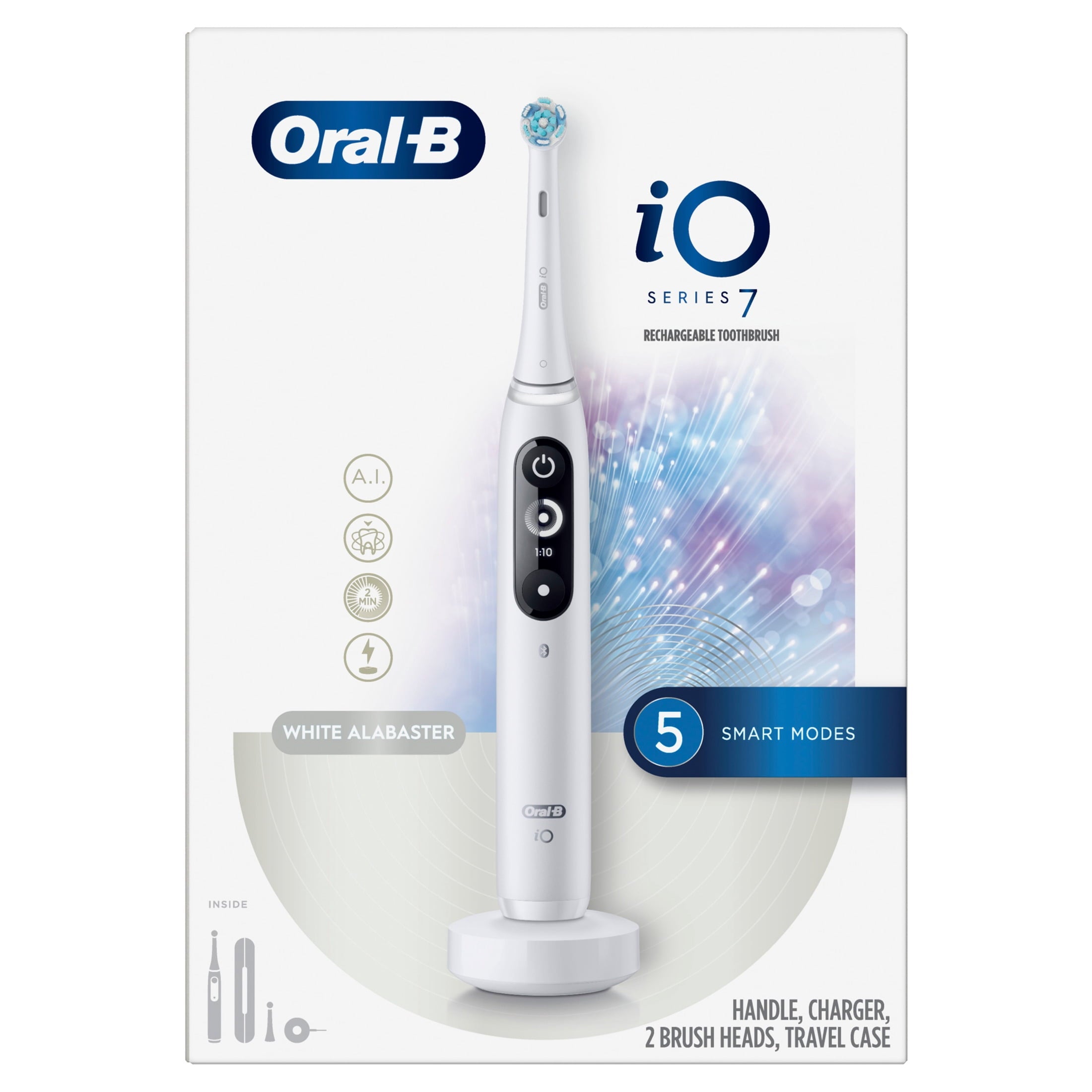 iO Series 7 Electric Toothbrush with 2 Brush Heads, White Alabster