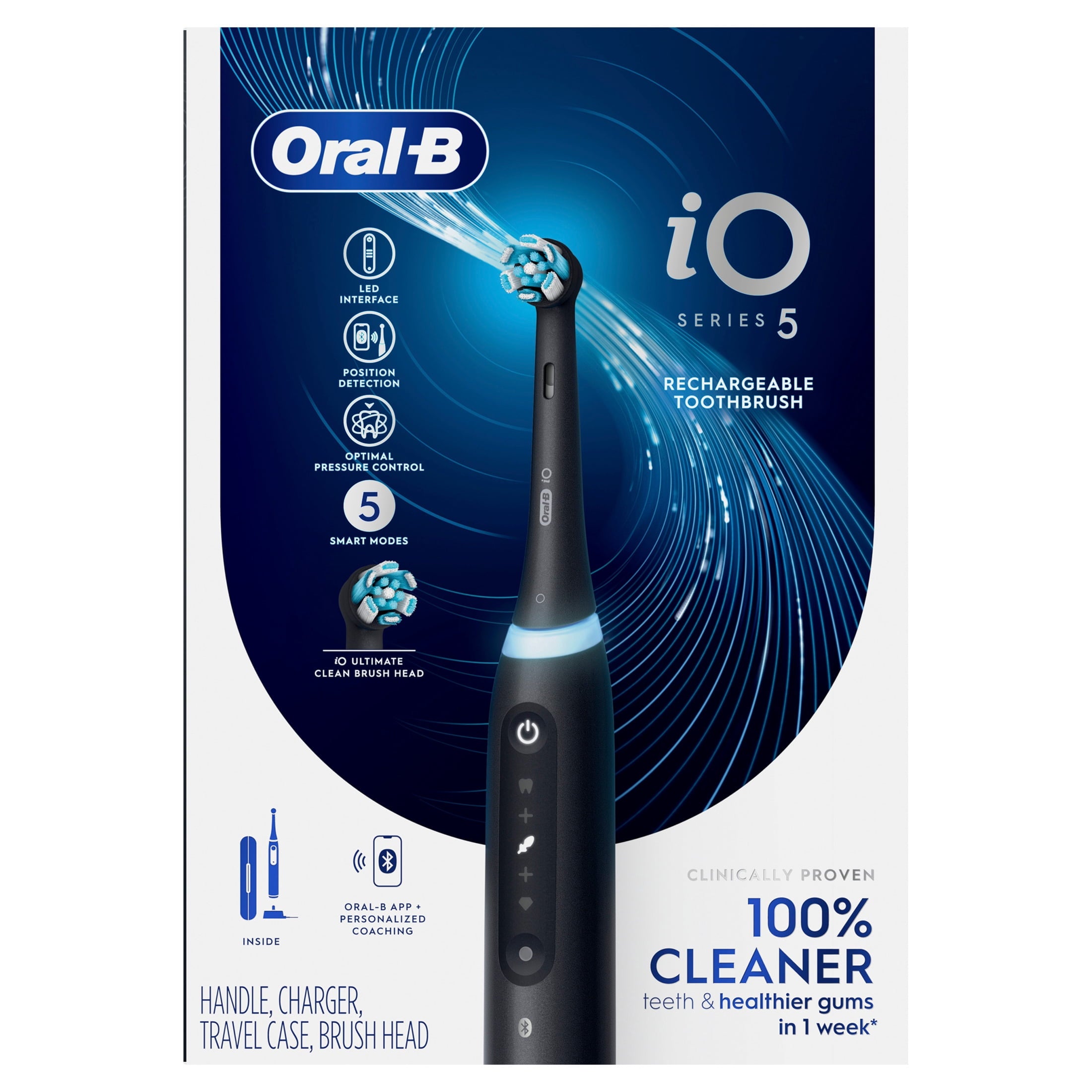 Toothbrush, iO Series 5 Electric Toothbrush with (1) Brush Head, Rechargeable, Black