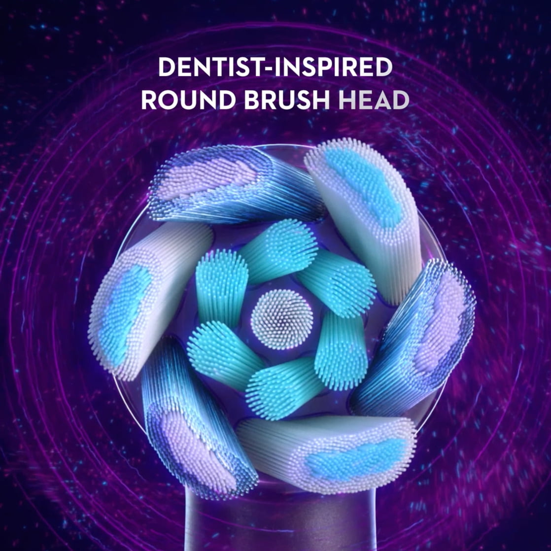iO Series 8 Electric Toothbrush with 3 Brush Heads, Violet Ametrine, for Adults and Children 3+.