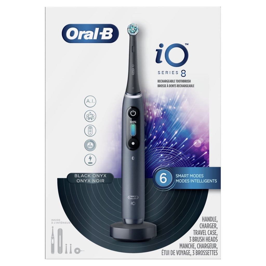 iO Series 8 Electric Toothbrush with 3 Brush Heads, Violet Ametrine, for Adults and Children 3+.