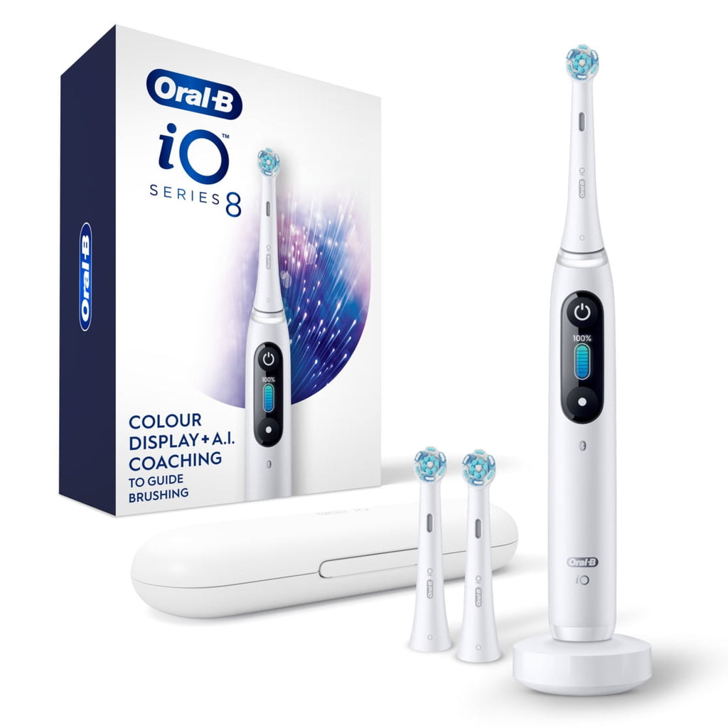 iO Series 8 Electric Toothbrush with 3 Brush Heads, Violet Ametrine, for Adults and Children 3+.