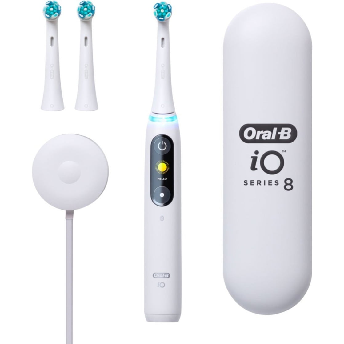 iO Series 8 Electric Toothbrush with 3 Brush Heads, Violet Ametrine, for Adults and Children 3+.