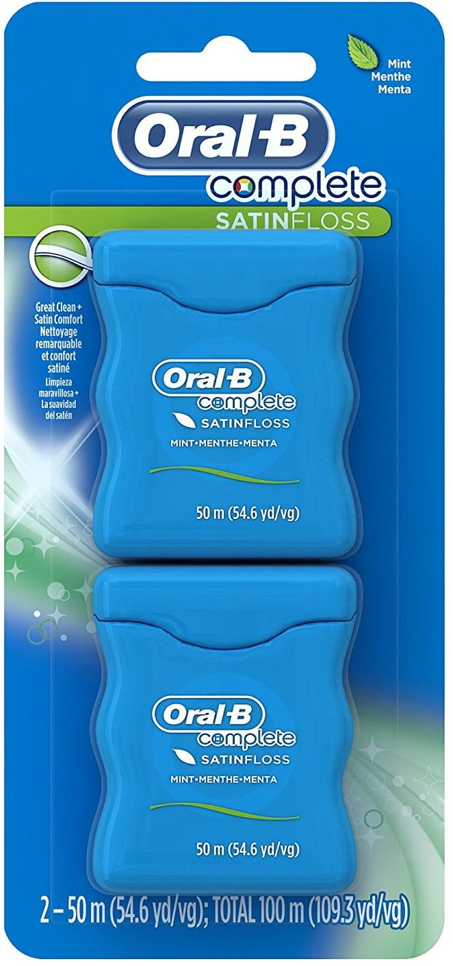 Satin Floss Dental Floss Mint 110 Yards, Twin Pack (Pack of 2)