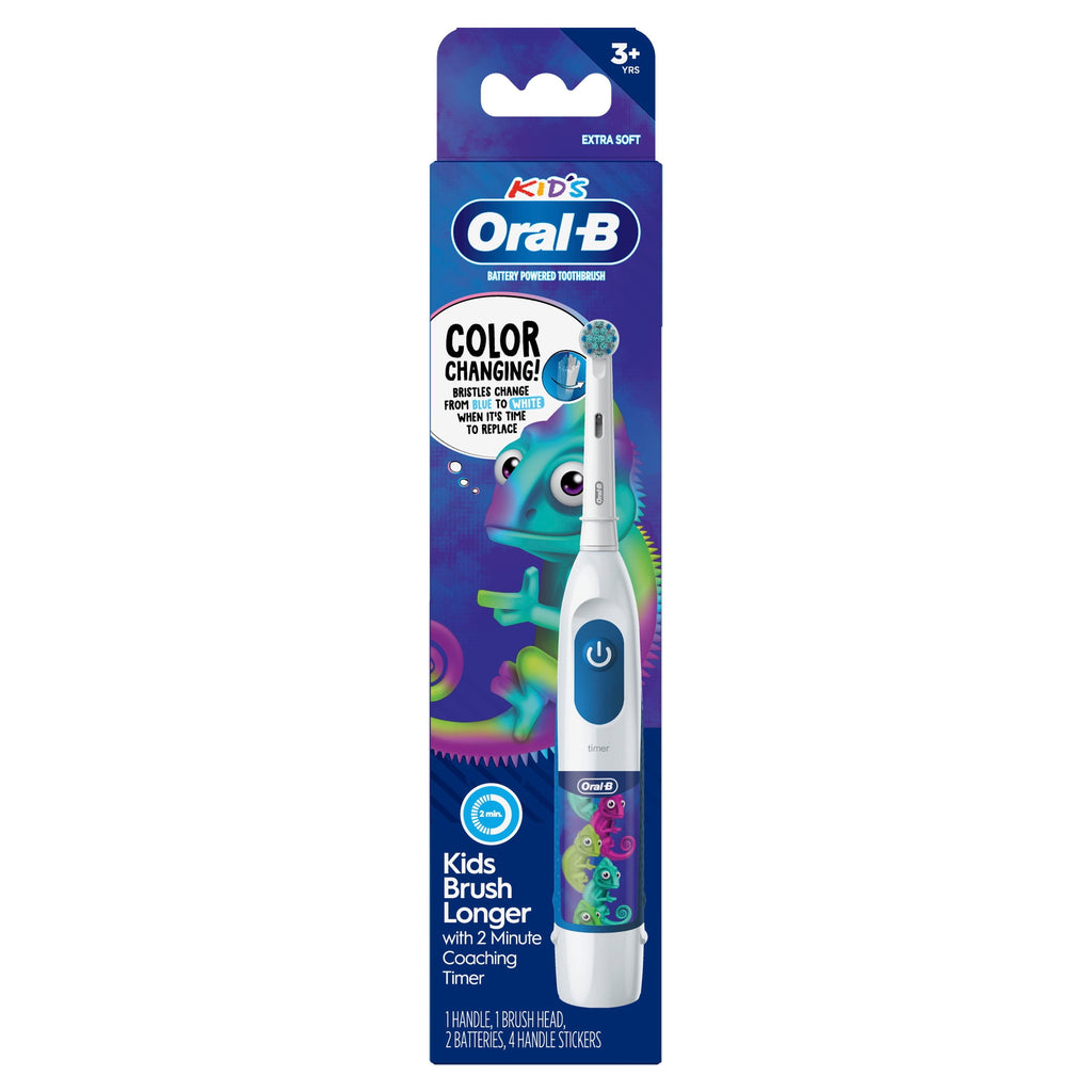‑B Battery Powered Kids Toothbrush with Color‑Changing Compact Bristles, Ages 3+