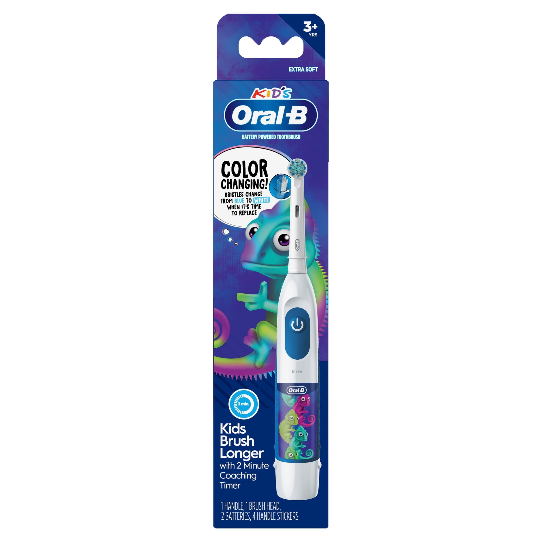 ‑B Battery Powered Kids Toothbrush with Color‑Changing Compact Bristles, Ages 3+