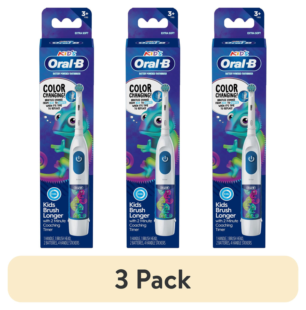 ‑B Battery Powered Kids Toothbrush with Color‑Changing Compact Bristles, Ages 3+
