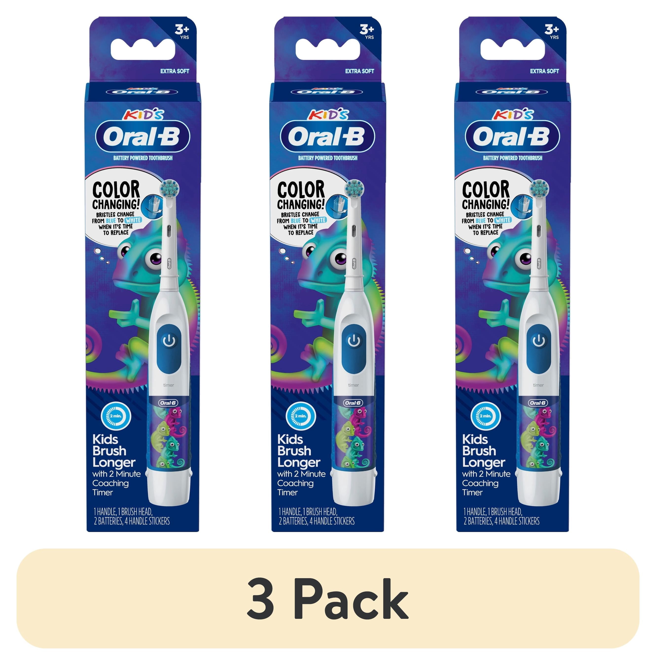 ‑B Battery Powered Kids Toothbrush with Color‑Changing Compact Bristles, Ages 3+