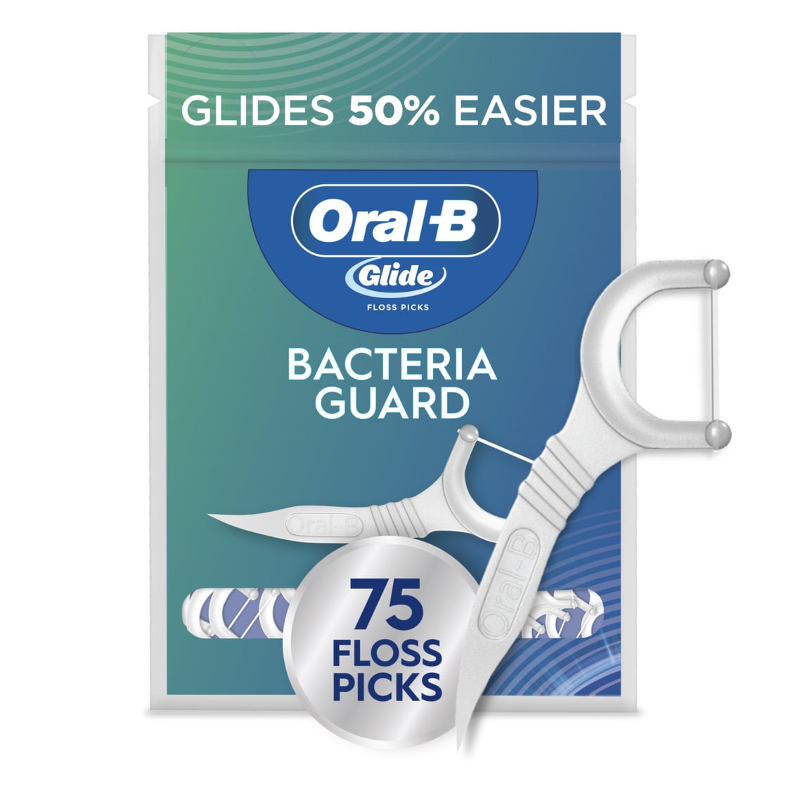 Glide Bacteria Guard Dental Floss Picks, Mint, 75 Picks