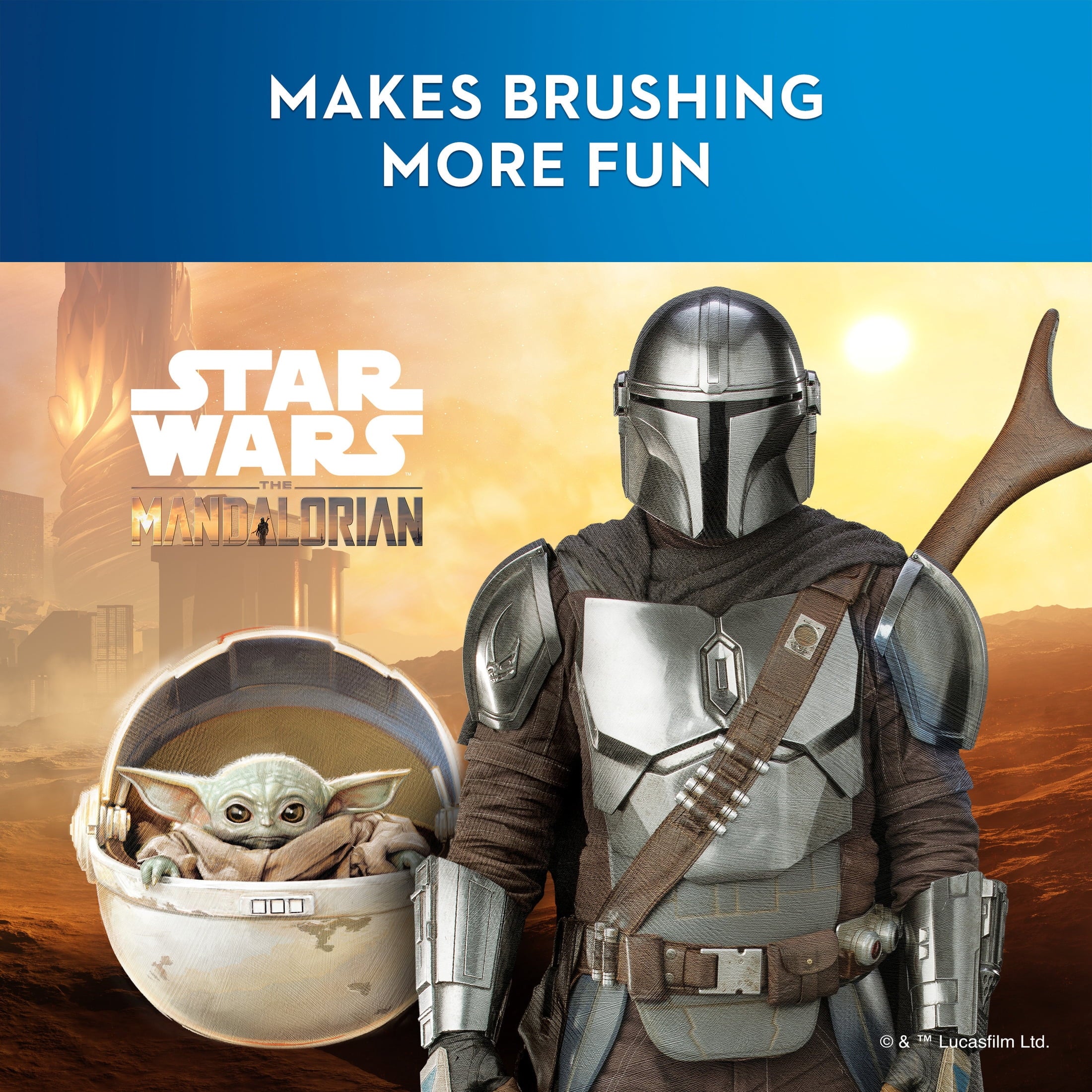 Kids Electric Toothbrush featuring Star Wars The Mandalorian, for Kids 3+