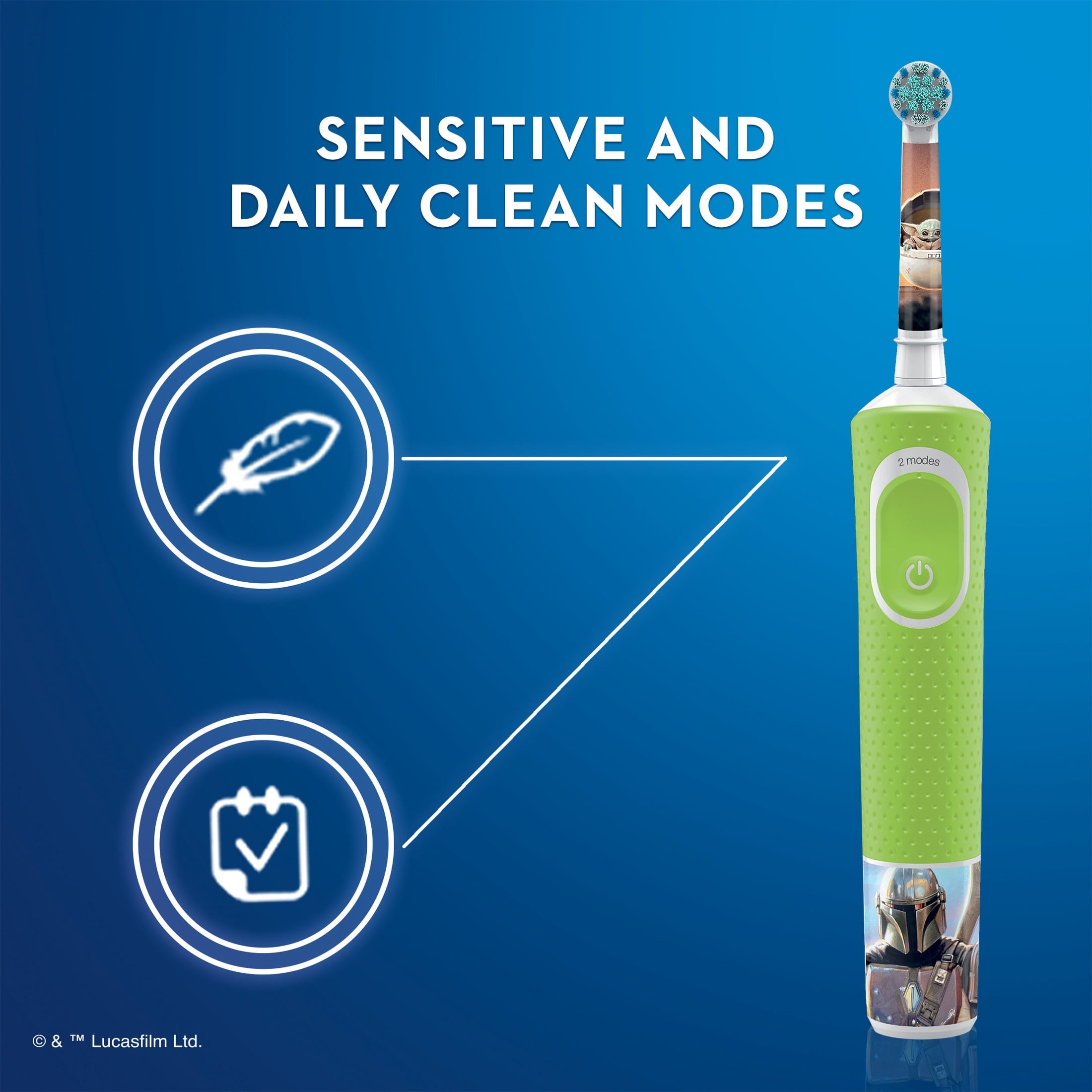 Kids Electric Toothbrush featuring Star Wars The Mandalorian, for Kids 3+