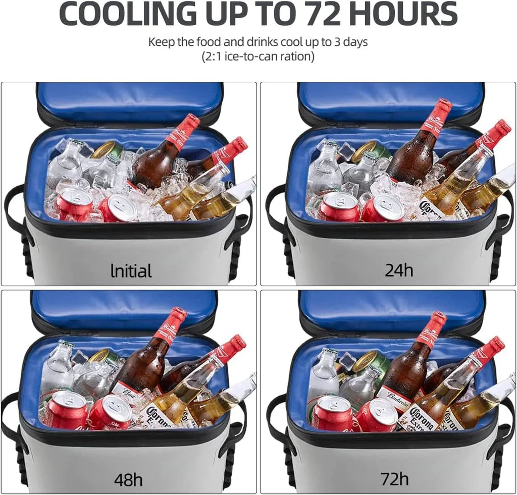 Backpack cooler, leak-proof soft-edge cooling bag, waterproof and insulated backpack cooler, 36 capacity soft cooling bags, suitable for camping, fishing, parties, and picnics.