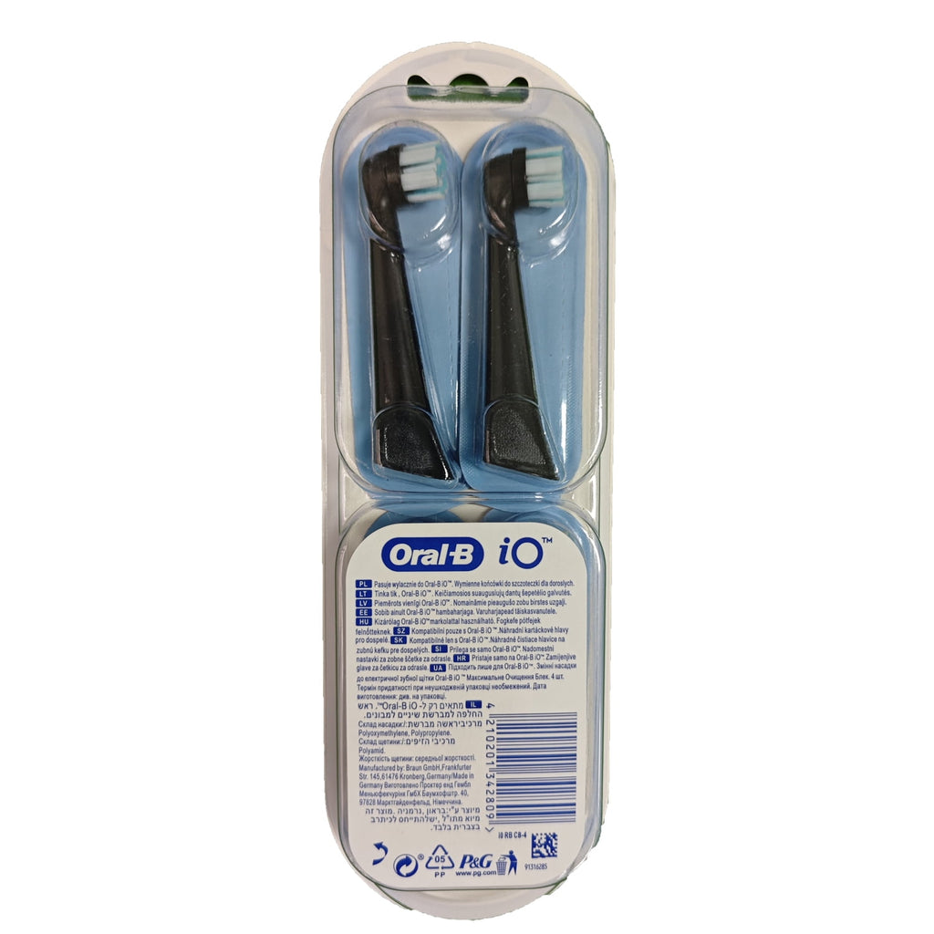 iO Gentle Care Replacement Brush Heads, 4 Heads - BLACK