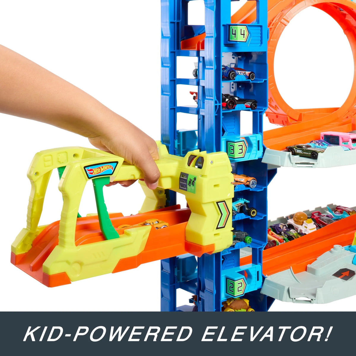 Hot Wheels City Ultimate Garage Playset with 2 Die-Cast Cars, Storage for 50 Cars Child Age 4-8