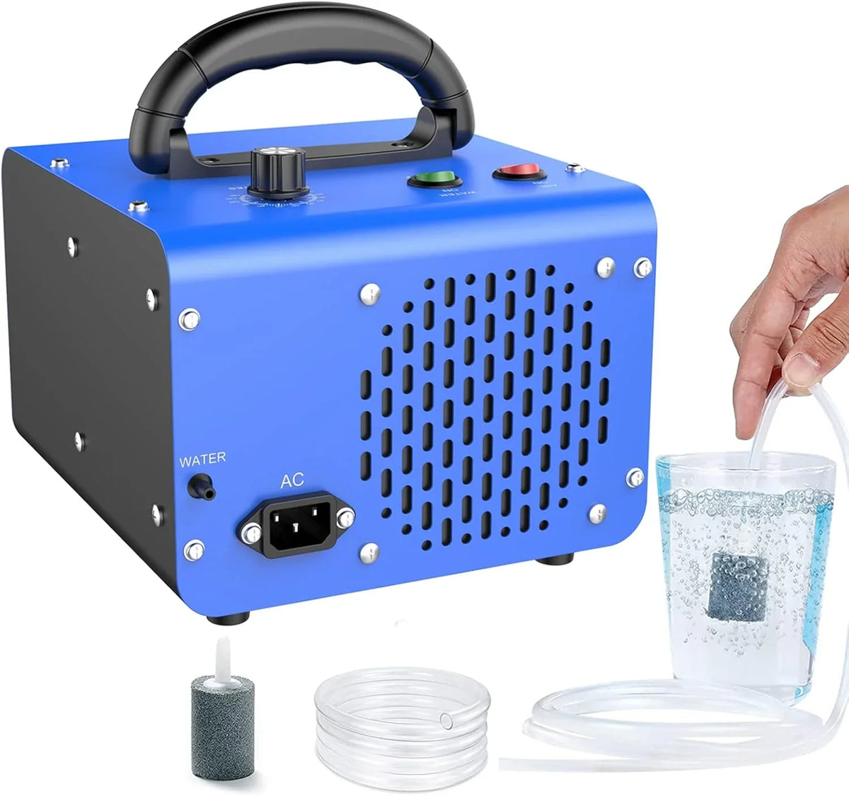 Ozone Generator 40,000 mg/hour, Dual Mode, Professional O3 Odor Eliminator, Equipped with a booster pump, 20,000 mg, 20,000 mg and 500 mg three timing functions, applicable area 7000 square feet, highly suitable for home and car use.
