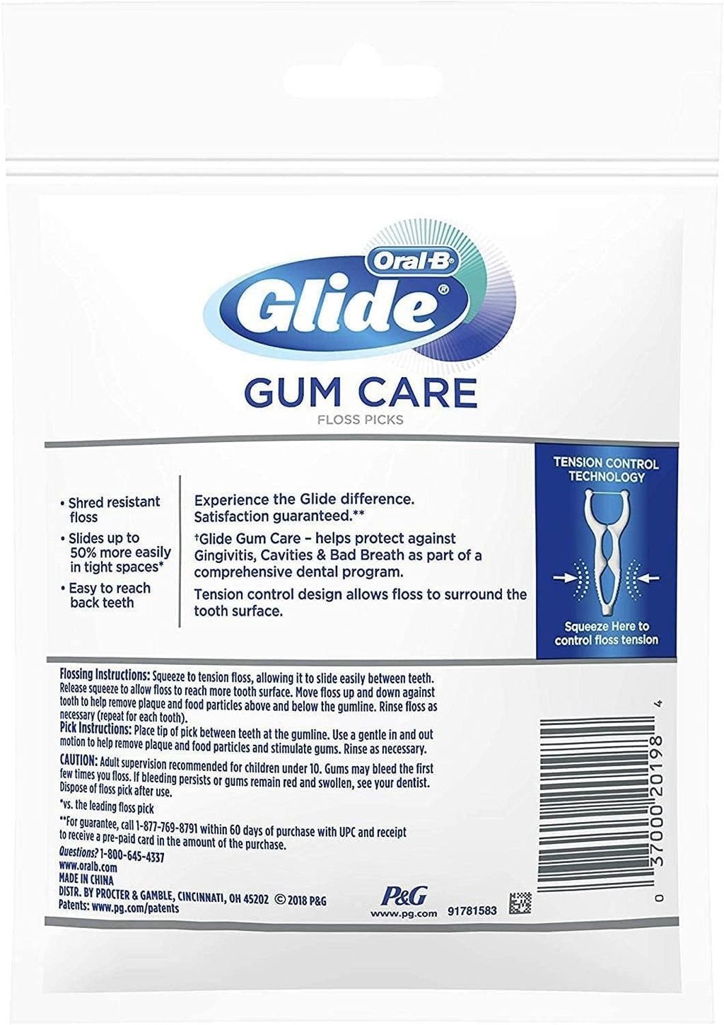 Glide Gum Care Dental Floss Picks, Good for Back Teeth, 30 Ct - 3 Pack