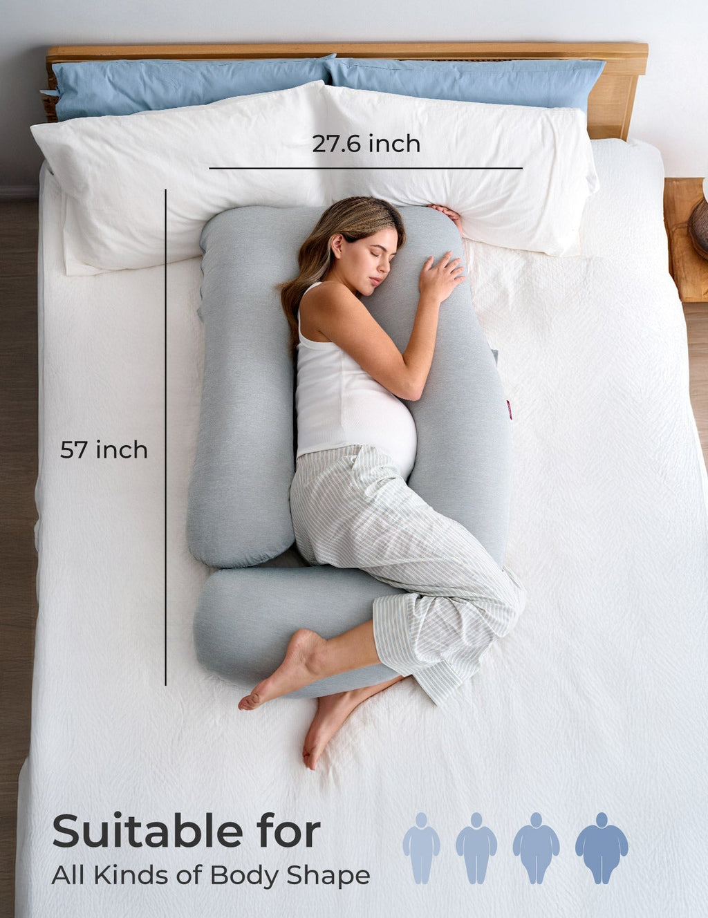 U Shaped Cooling Fabric Pregnancy Pillow