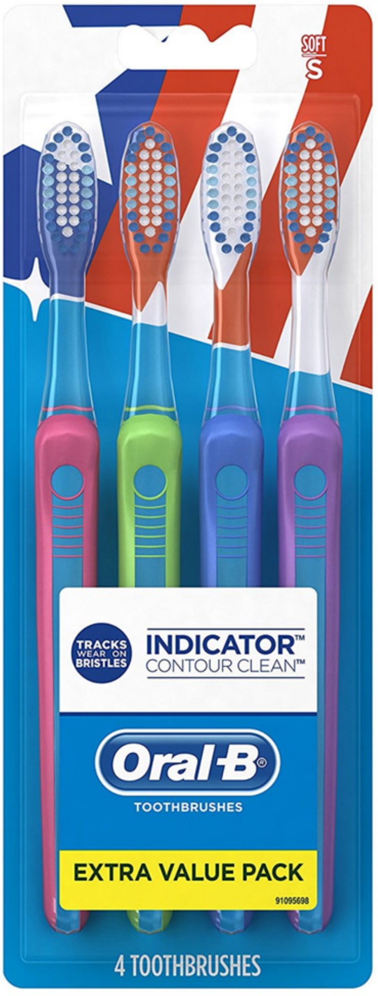 Indicator Contour Clean Soft Bristle Manual Toothbrush 4 ea (Pack of 2)