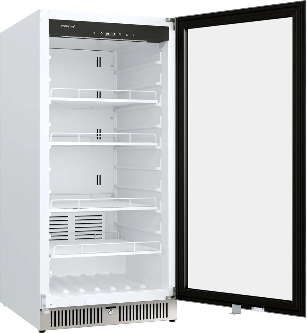 22" Wide 10.1 Cu. Ft. Commercial Beverage Merchandiser – Stainless Steel, Temp Alarm, Reversible Door