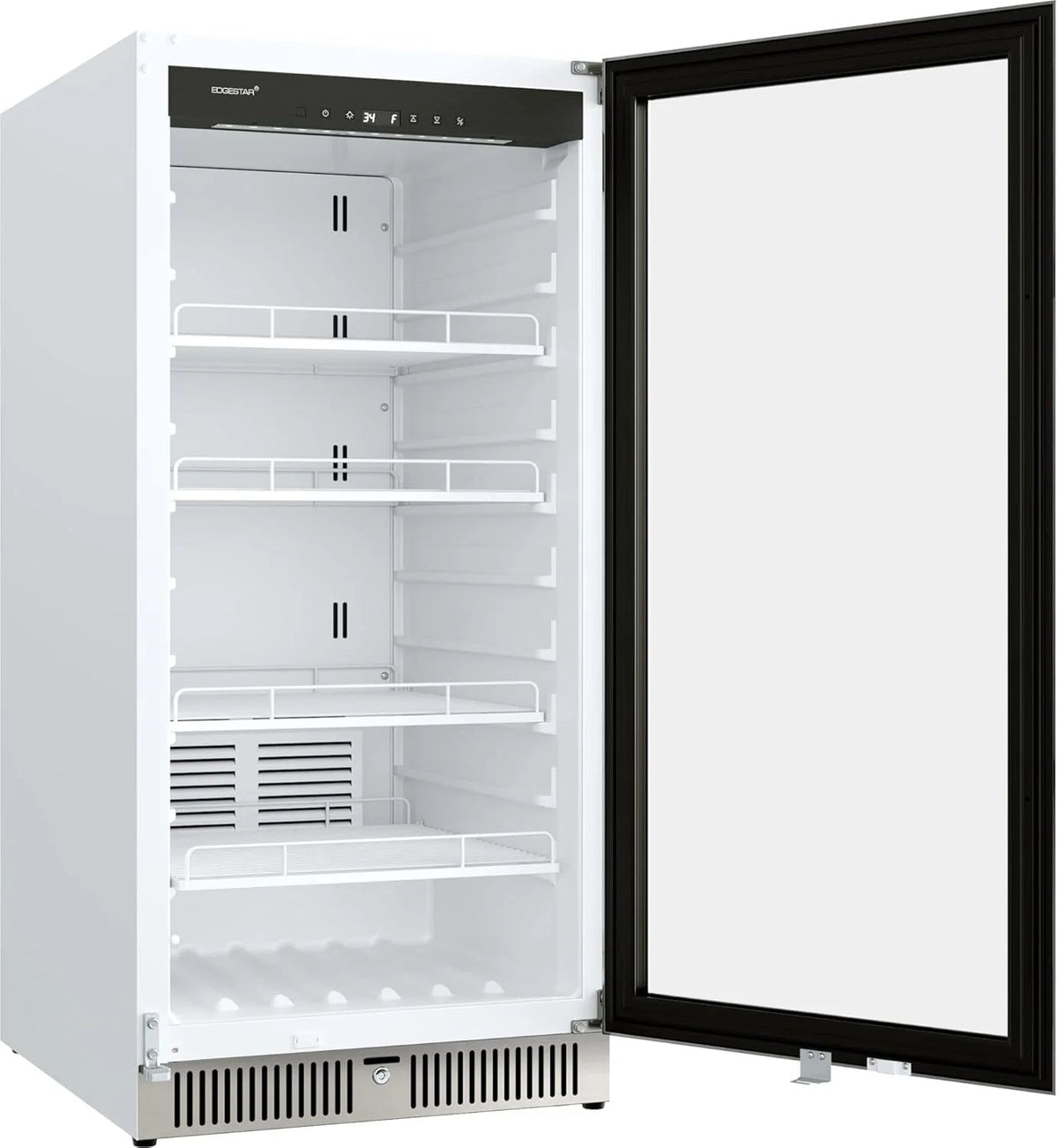 22" Wide 10.1 Cu. Ft. Commercial Beverage Merchandiser – Stainless Steel, Temp Alarm, Reversible Door