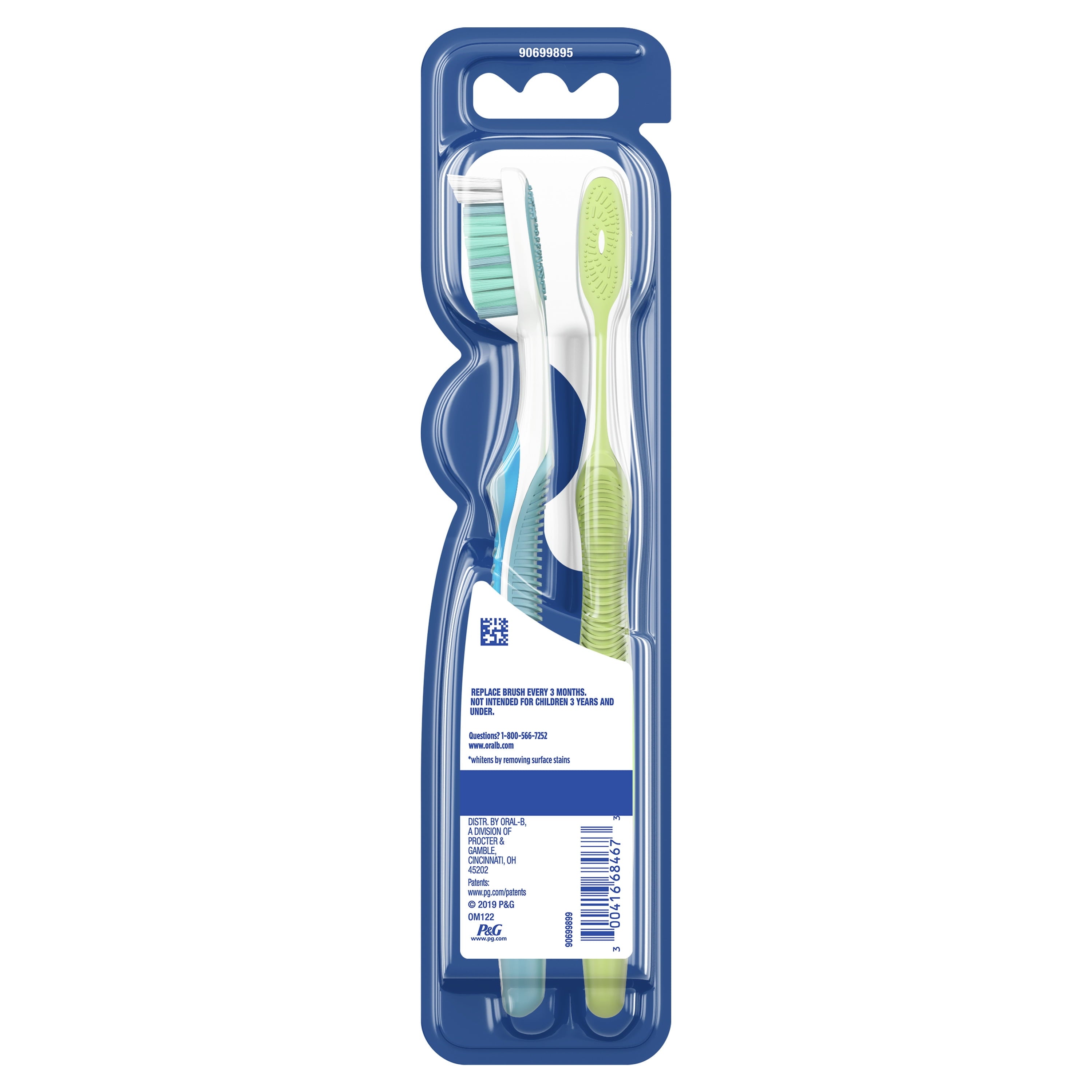 Vivid Whitening Manual Toothbrush, Medium, 2 Count