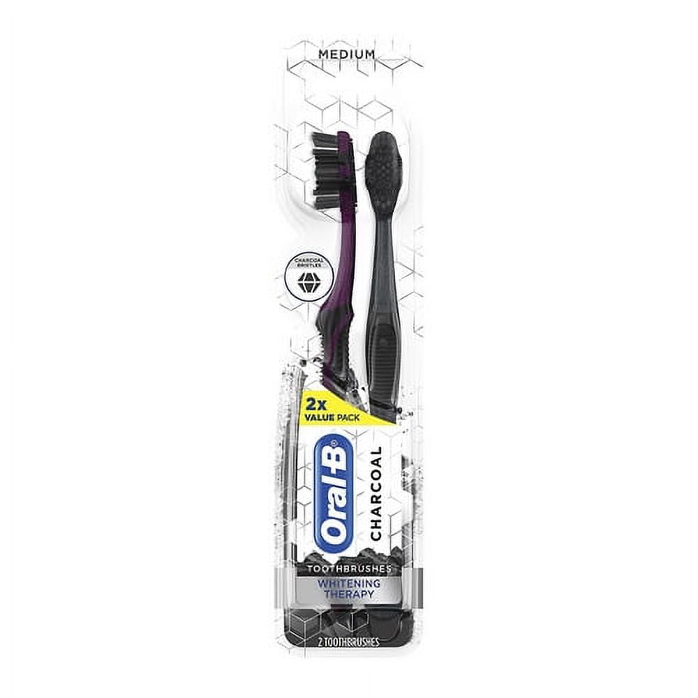 Charcoal Whitening Therapy Toothbrush, Medium, 2 Ea, 2 Pack