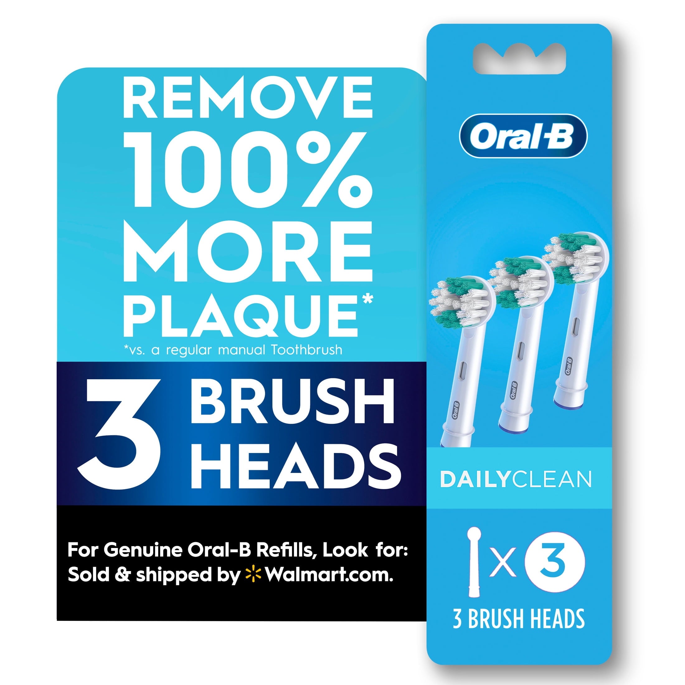 Toothbrush Heads, Daily Clean Replacement Toothbrush Heads, 3 Count