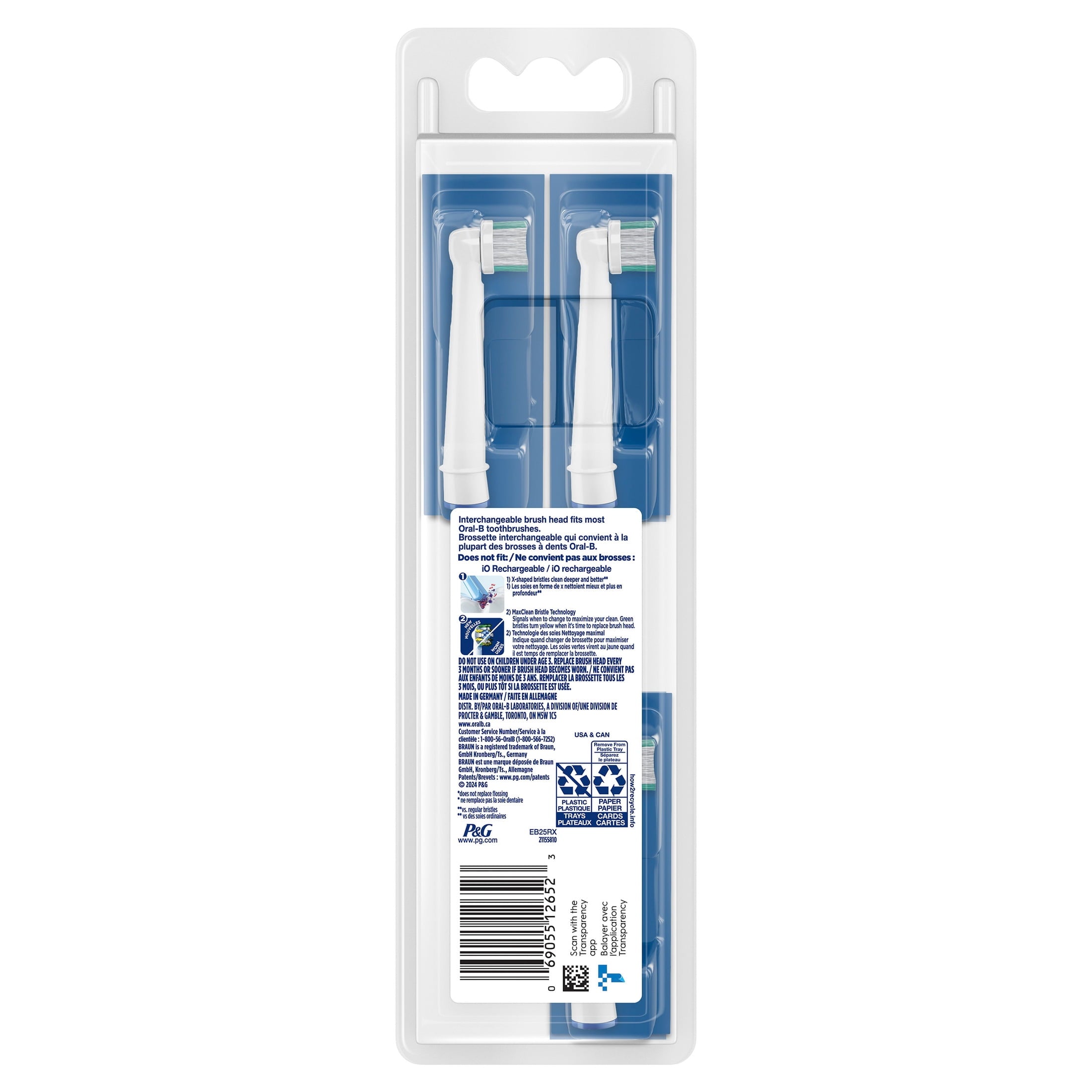 Toothbrush Heads, Daily Clean Replacement Toothbrush Heads, 3 Count