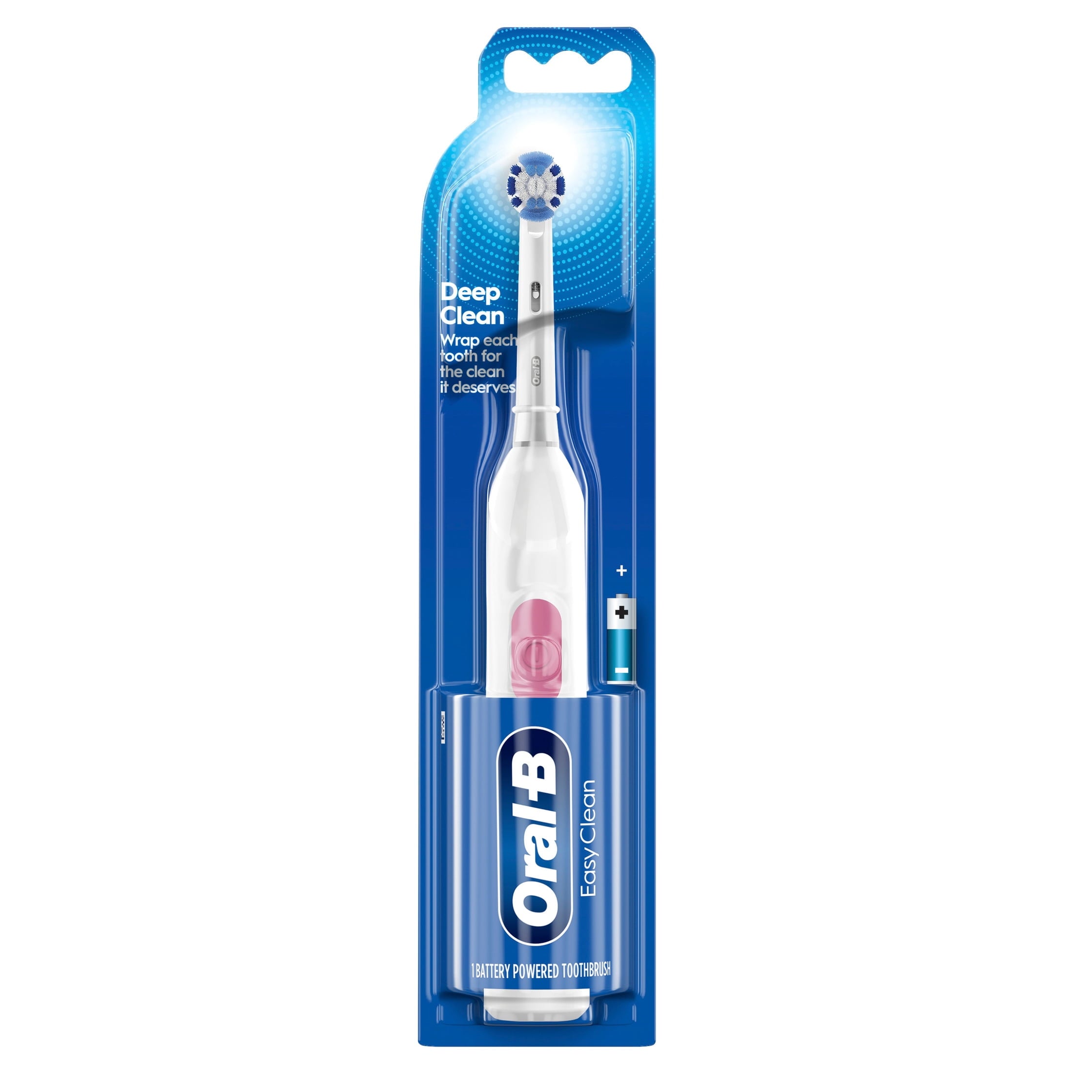 Toothbrush, Easy Clean Compact Head Battery Powered Electric Toothbrush, White, for and Children 3+