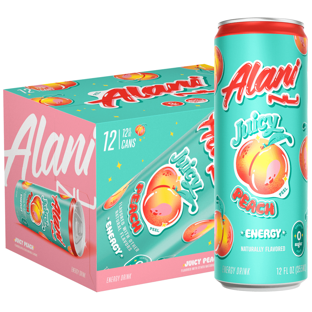 Sugar Free Energy Drink, Juicy Peach, 12 fl oz, 12 Pack, Cans, 200mg Caffeine