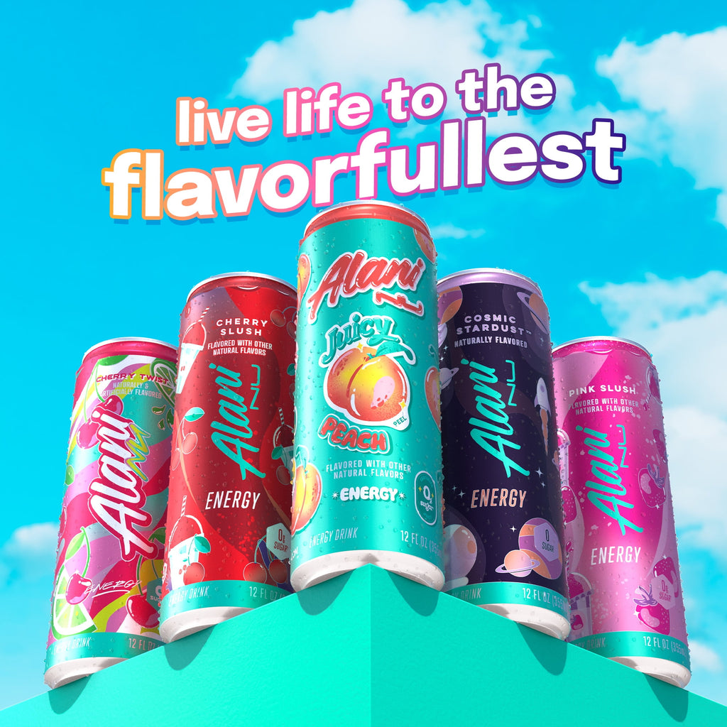 Sugar Free Energy Drink, Juicy Peach, 12 fl oz, 12 Pack, Cans, 200mg Caffeine