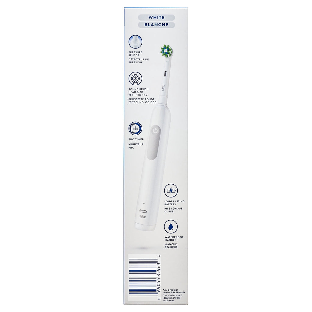 Toothbrush, Pro 1000 Rechargeable Electric Toothbrush, White, 1 Count, Adults and Children 3+