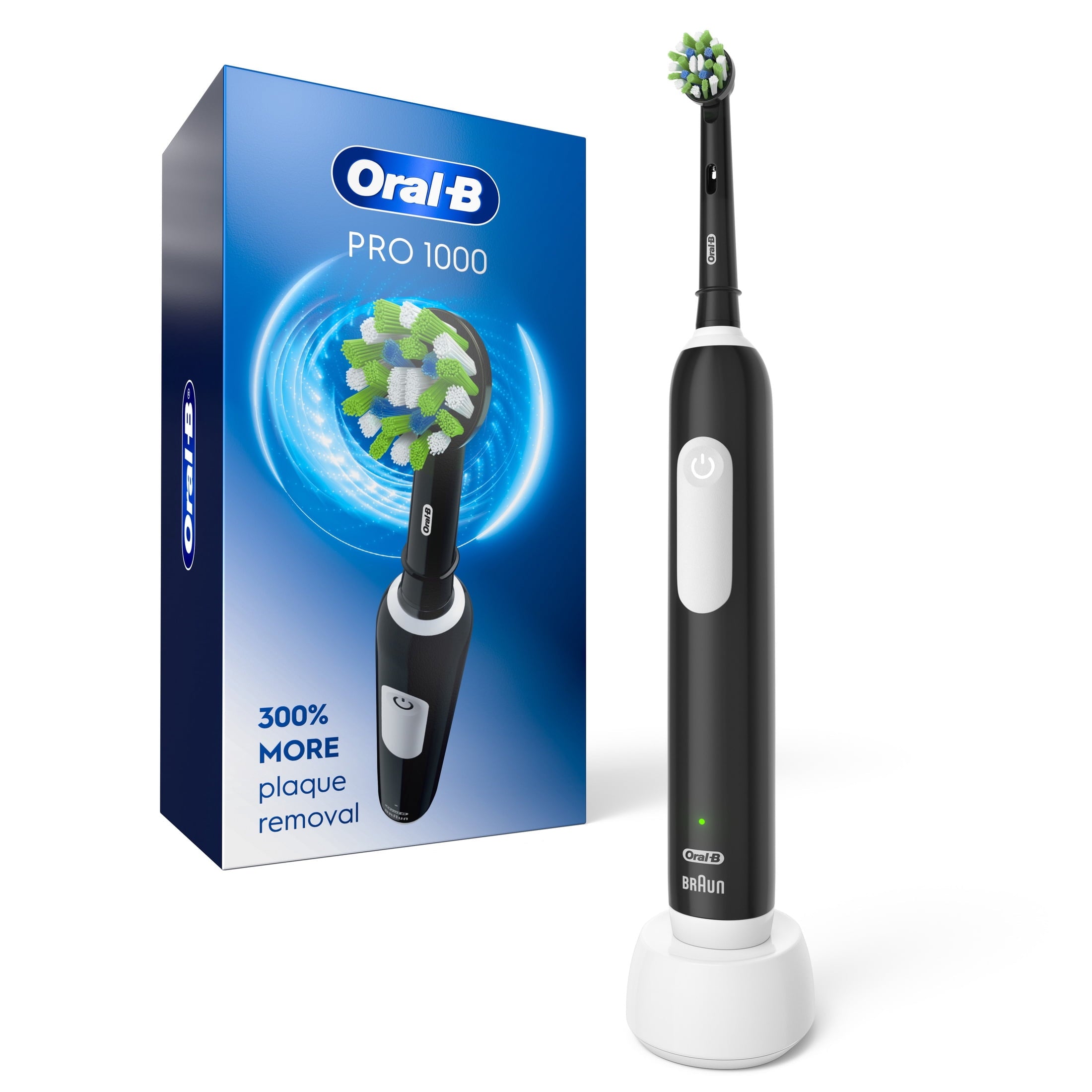 Toothbrush, Pro 1000 Rechargeable Electric Toothbrush, White, 1 Count, Adults and Children 3+