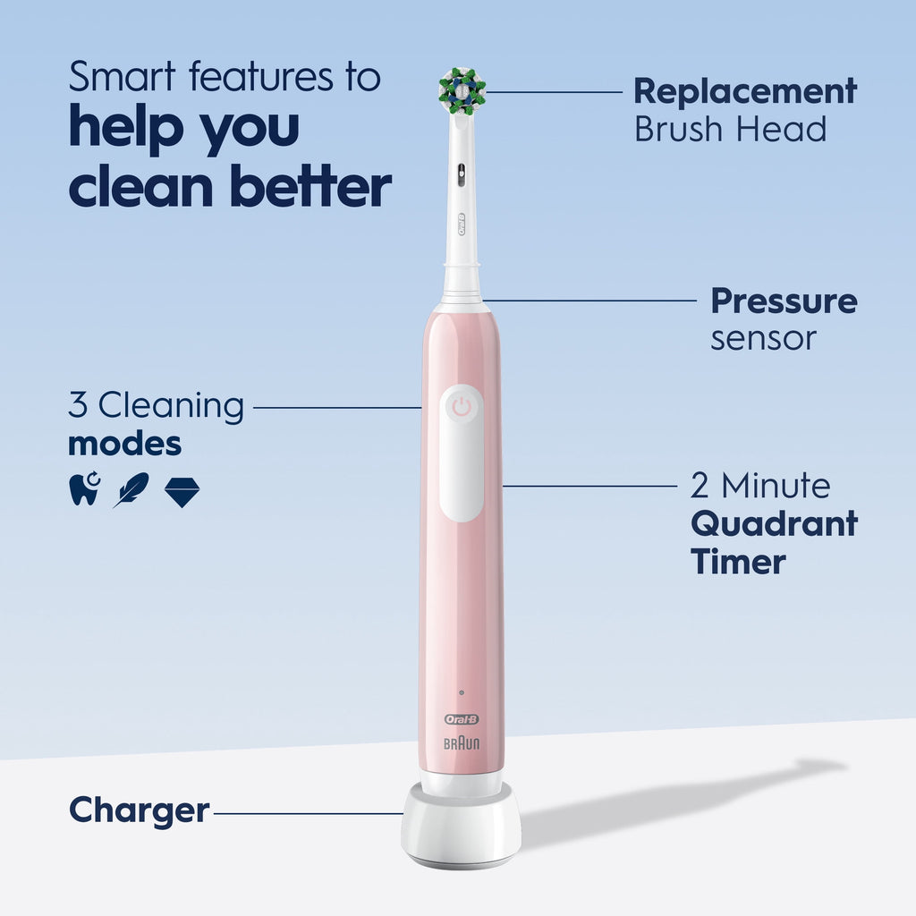 Toothbrush, Pro 1000 Rechargeable Electric Toothbrush, White, 1 Count, Adults and Children 3+