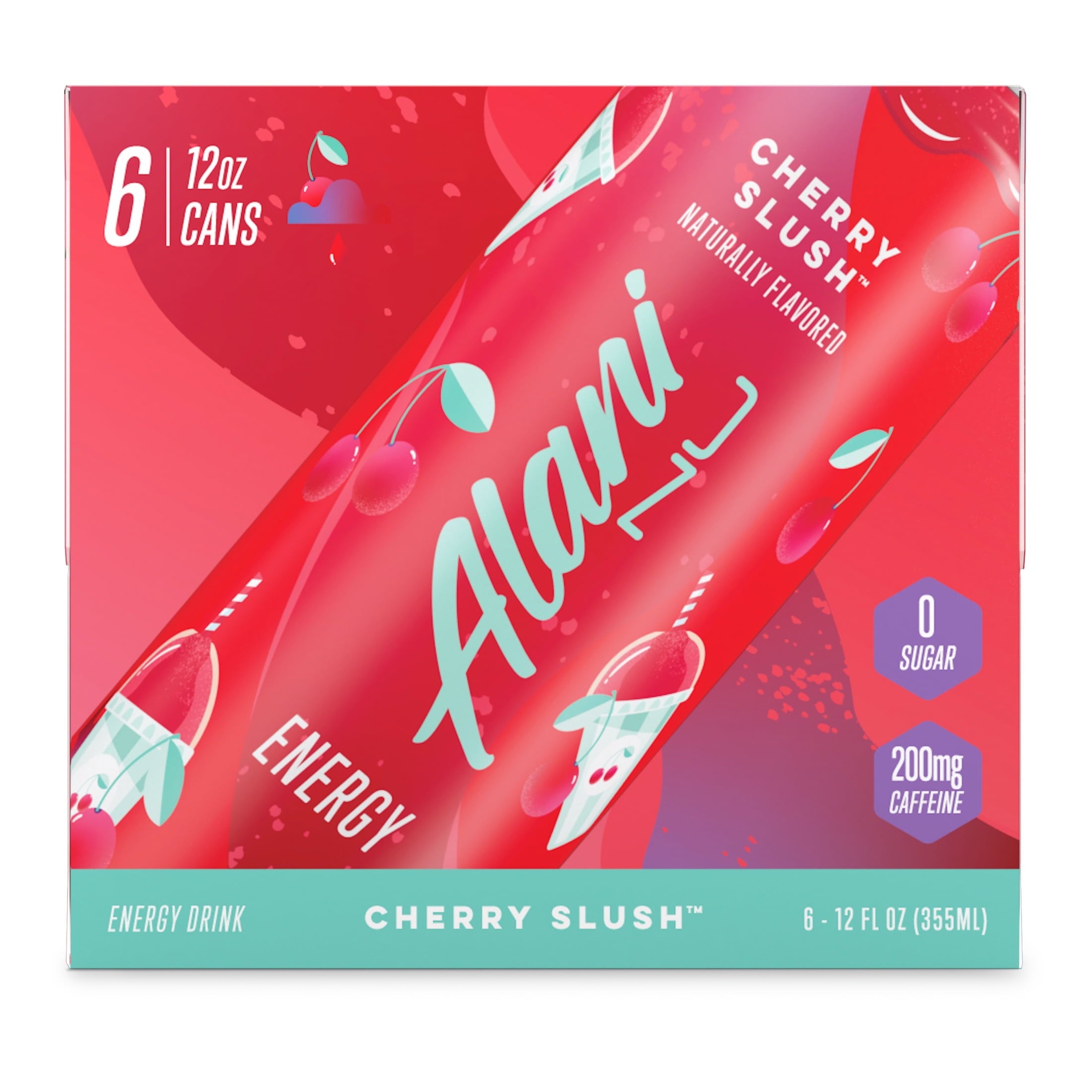 Energy Drink, Cherry Slush, 12 fl oz Cans (6 Pack)