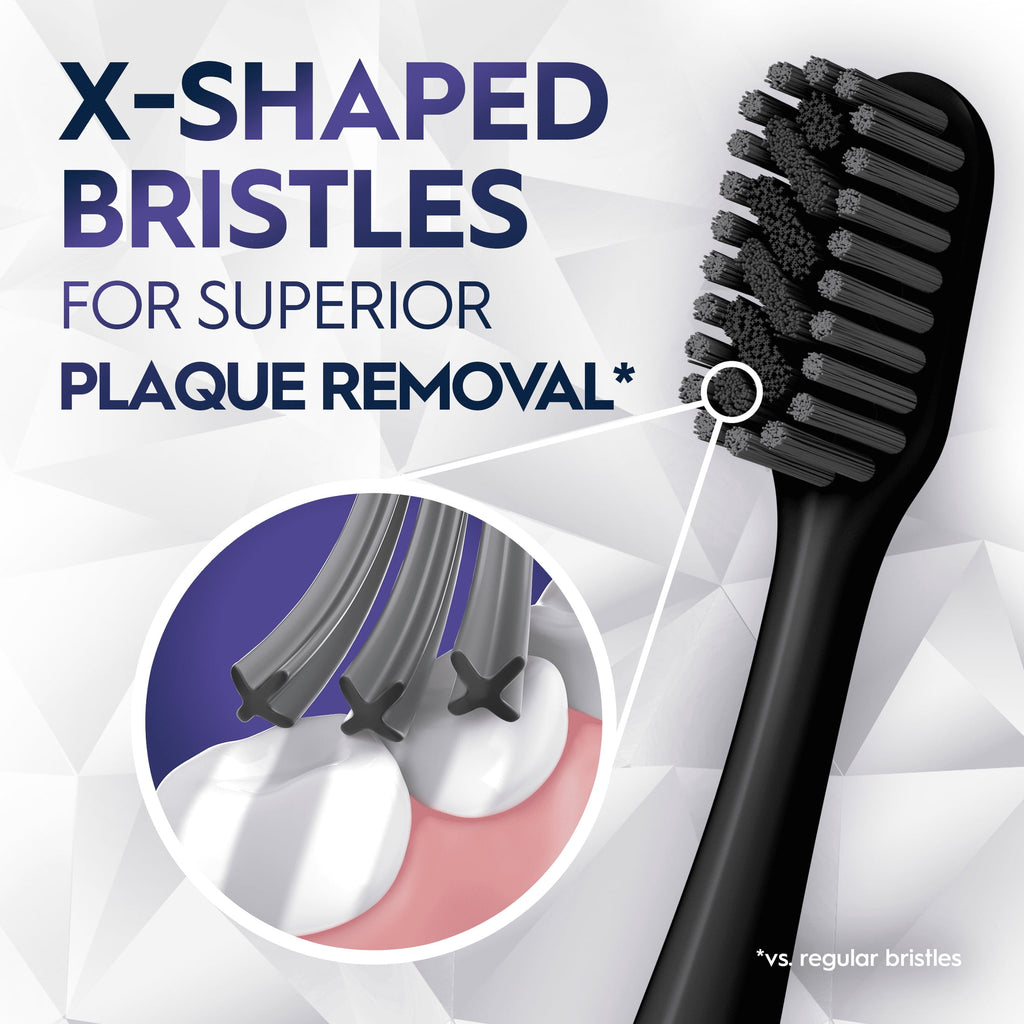 (2 pack)  Toothbrush Pro Whitening Brilliance, Extra Soft, Black and C, 2 Count