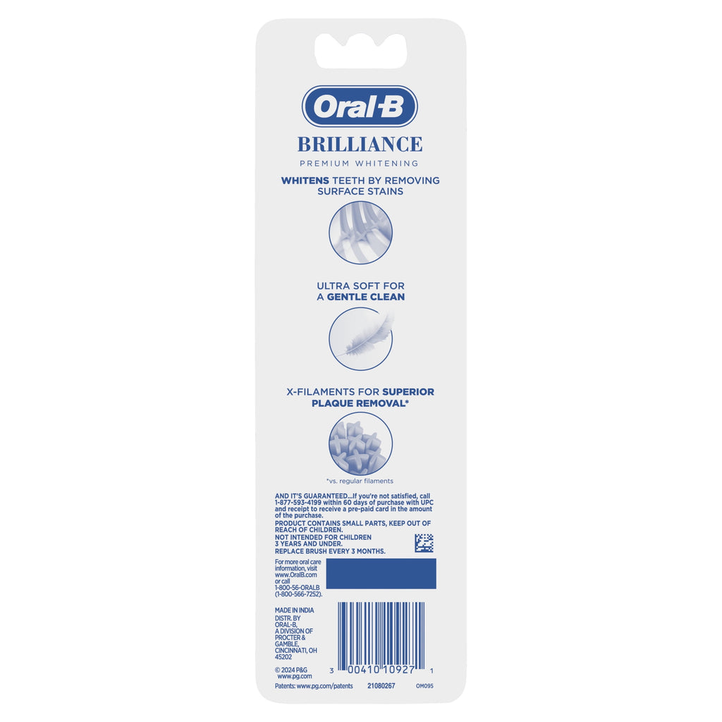(2 pack)  Toothbrush Pro Whitening Brilliance, Extra Soft, Black and C, 2 Count