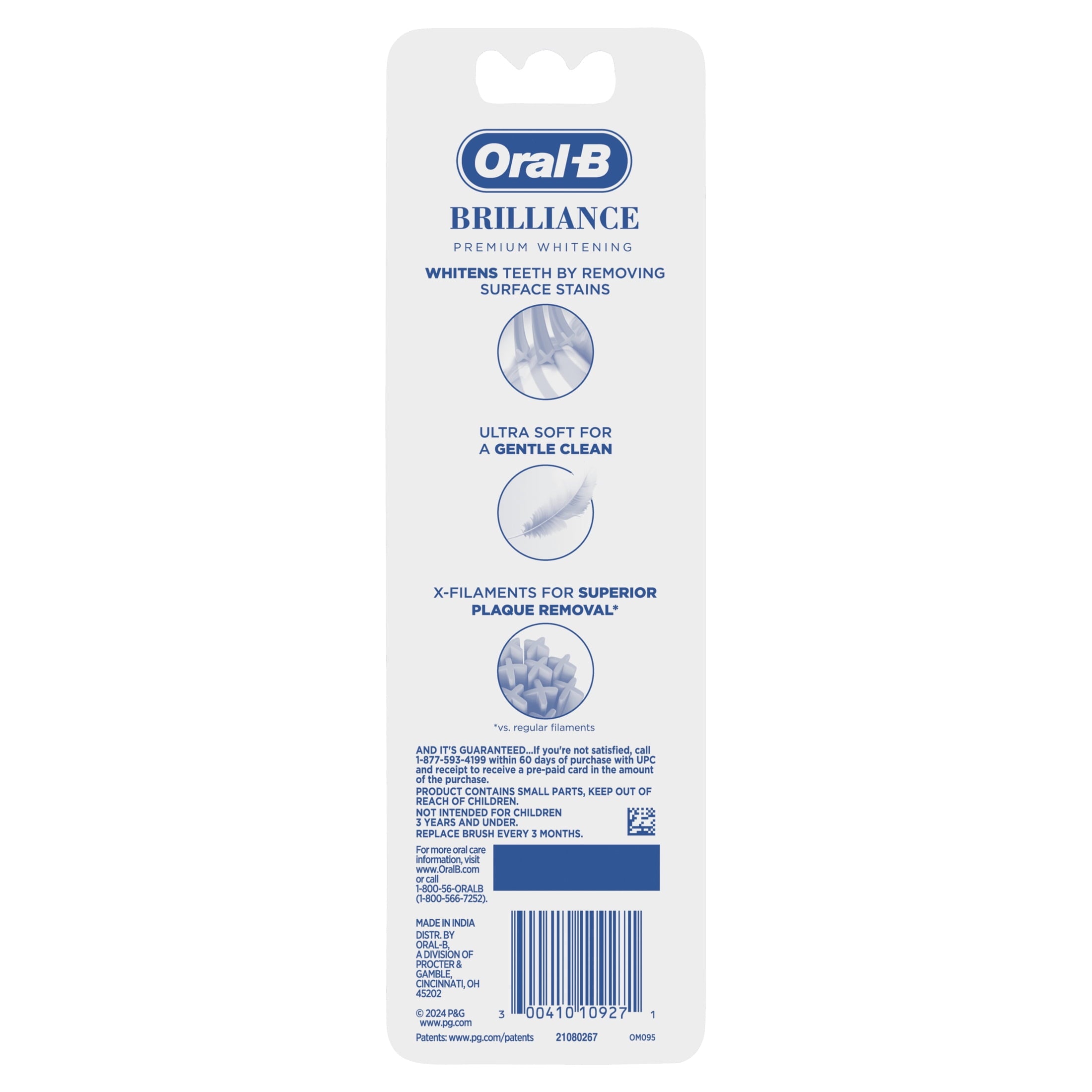 (2 pack)  Toothbrush Pro Whitening Brilliance, Extra Soft, Black and C, 2 Count