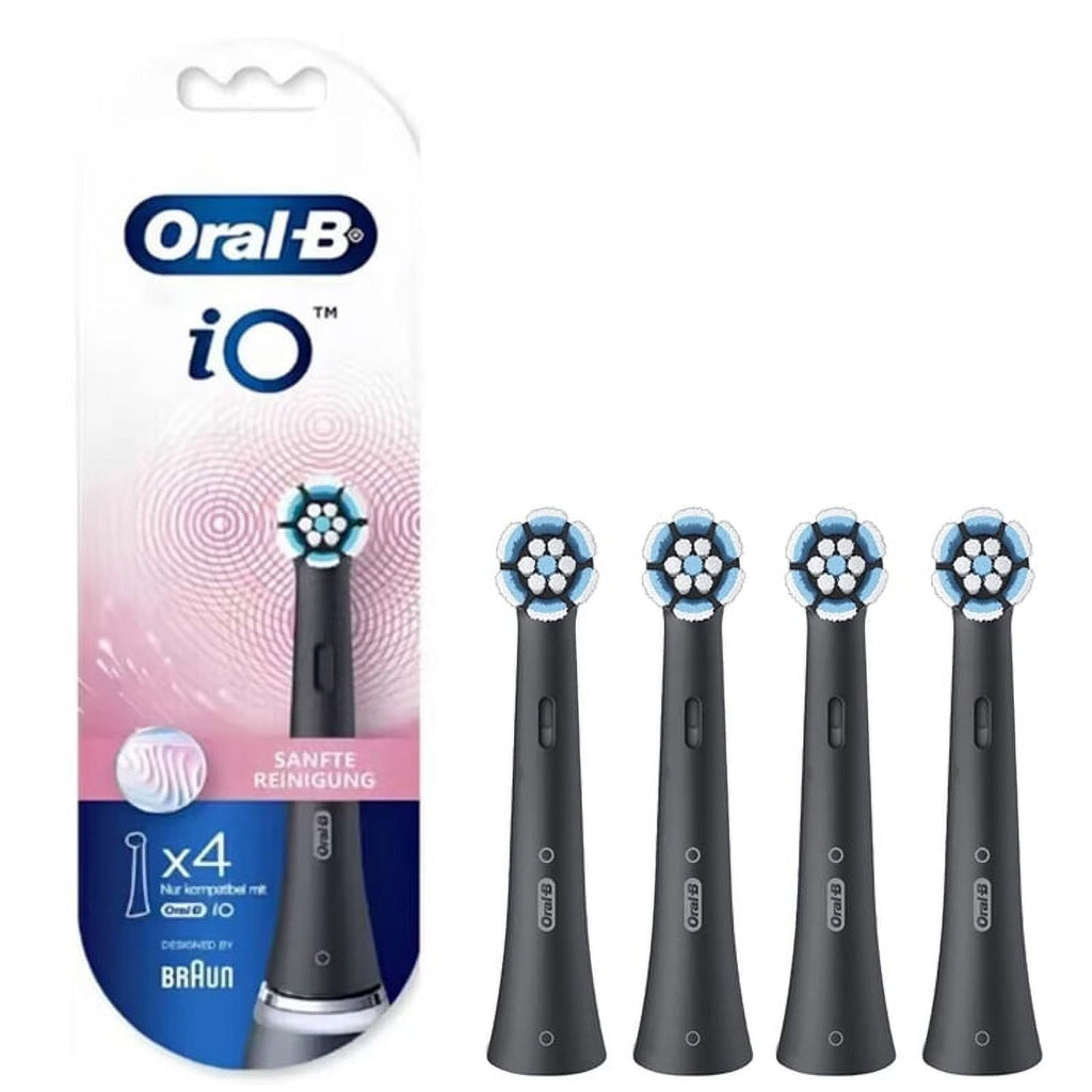 iO Gentle Care Replacement Brush Heads, BLACK - 4 Heads